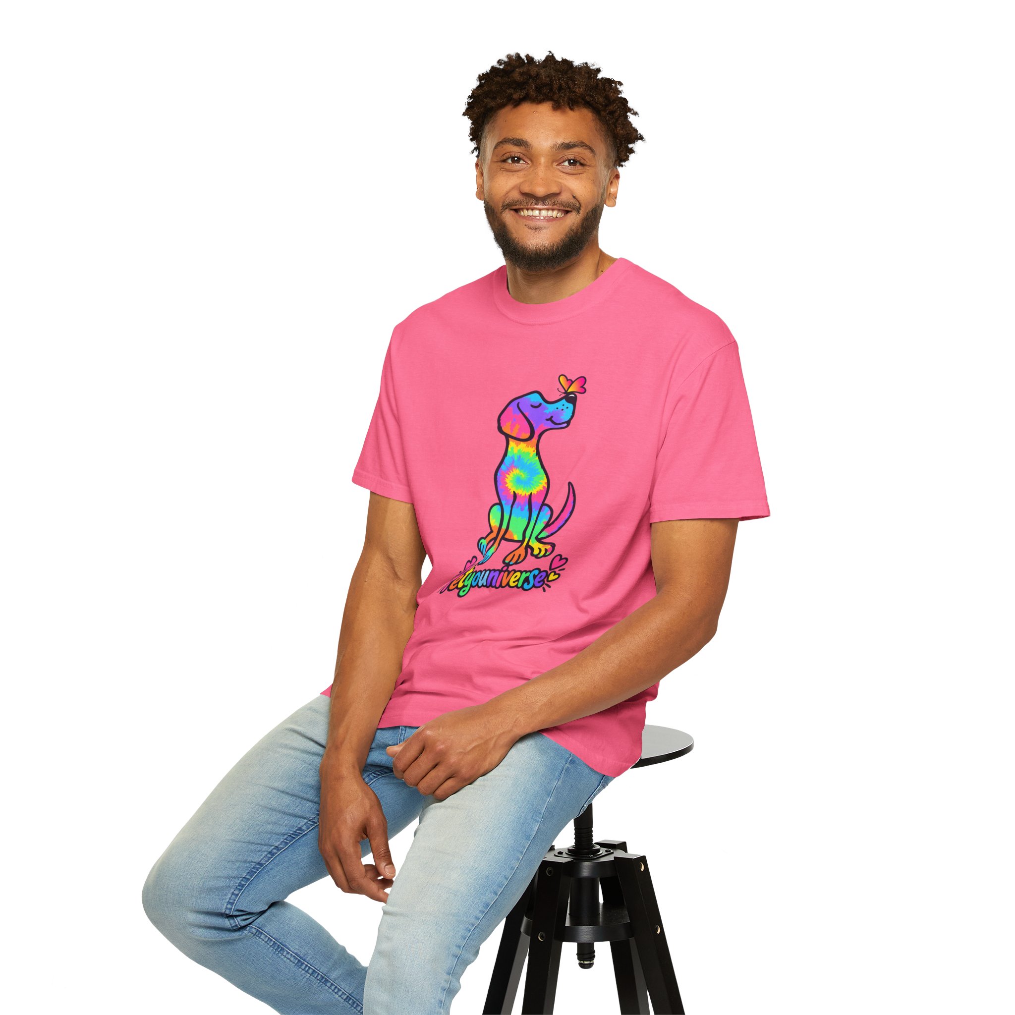 Tie-Dye Puppy T-Shirt — Colorful "PetYoUniverse" Dog Graphic Tee - Image 116
