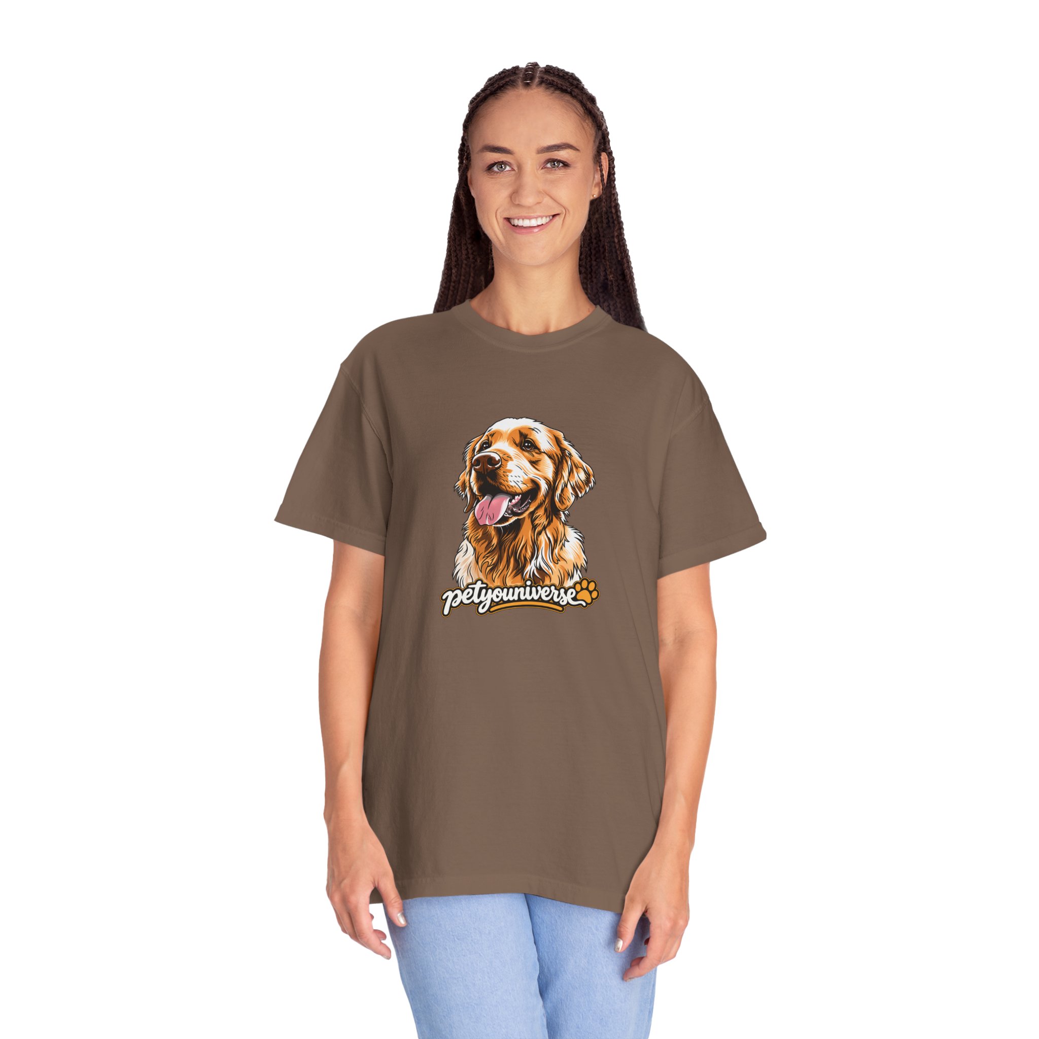 Dog Lover T-Shirt — Golden Retriever Portrait "PetYoUniverse" Graphic - Image 50