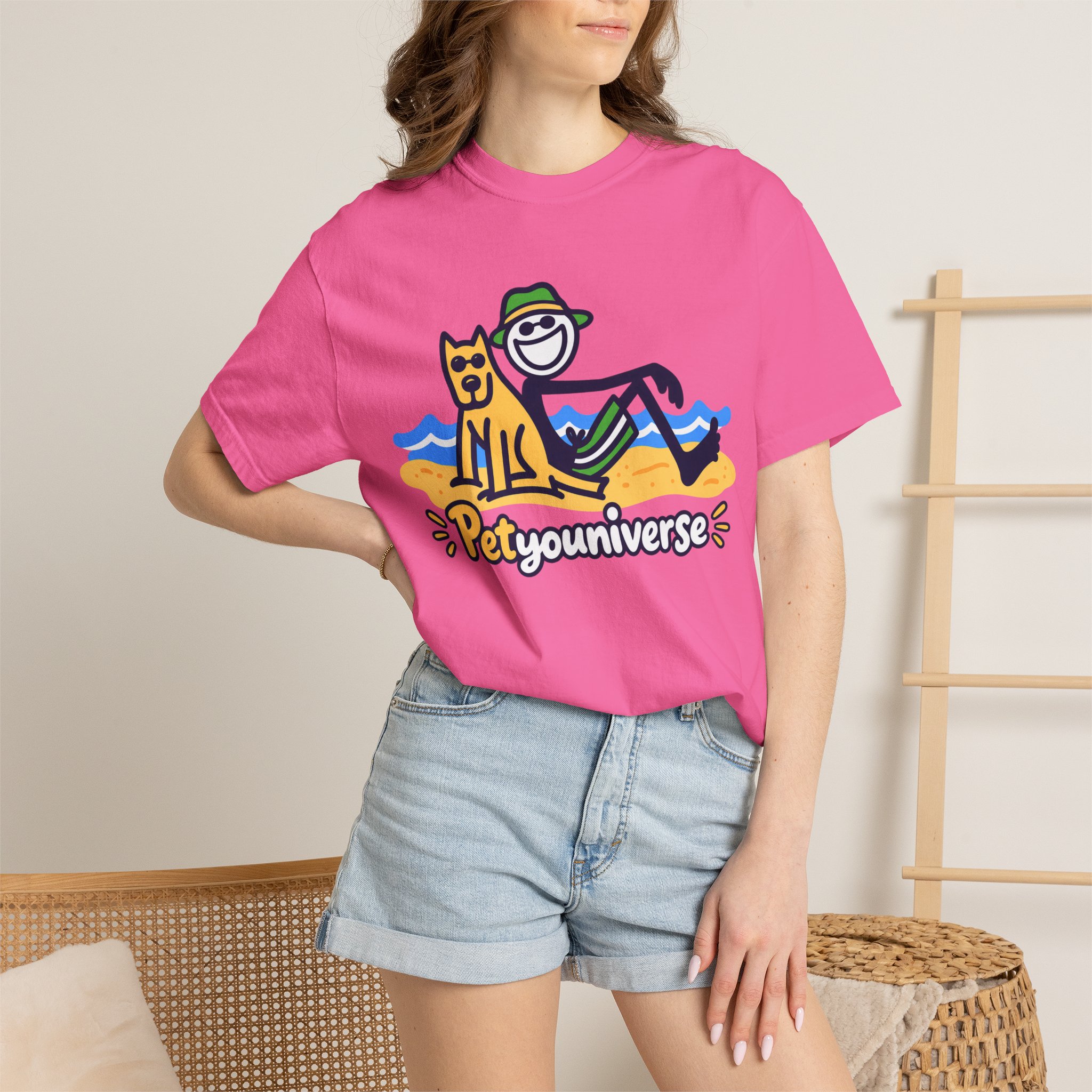 PetYouUniverse Beach Tee — Cute Dog & Owner Graphic T-Shirt - Image 90