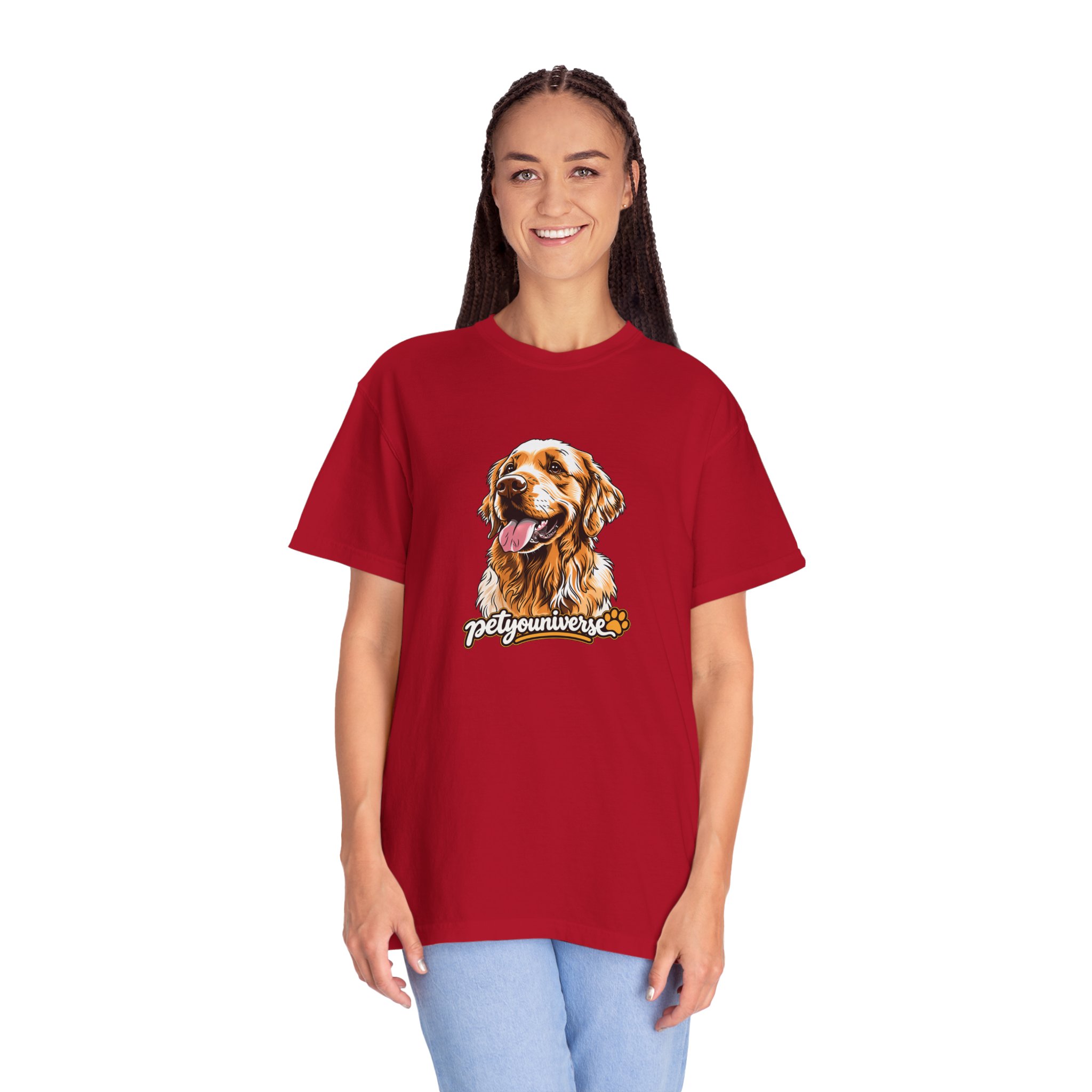 Dog Lover T-Shirt — Golden Retriever Portrait "PetYoUniverse" Graphic - Image 140