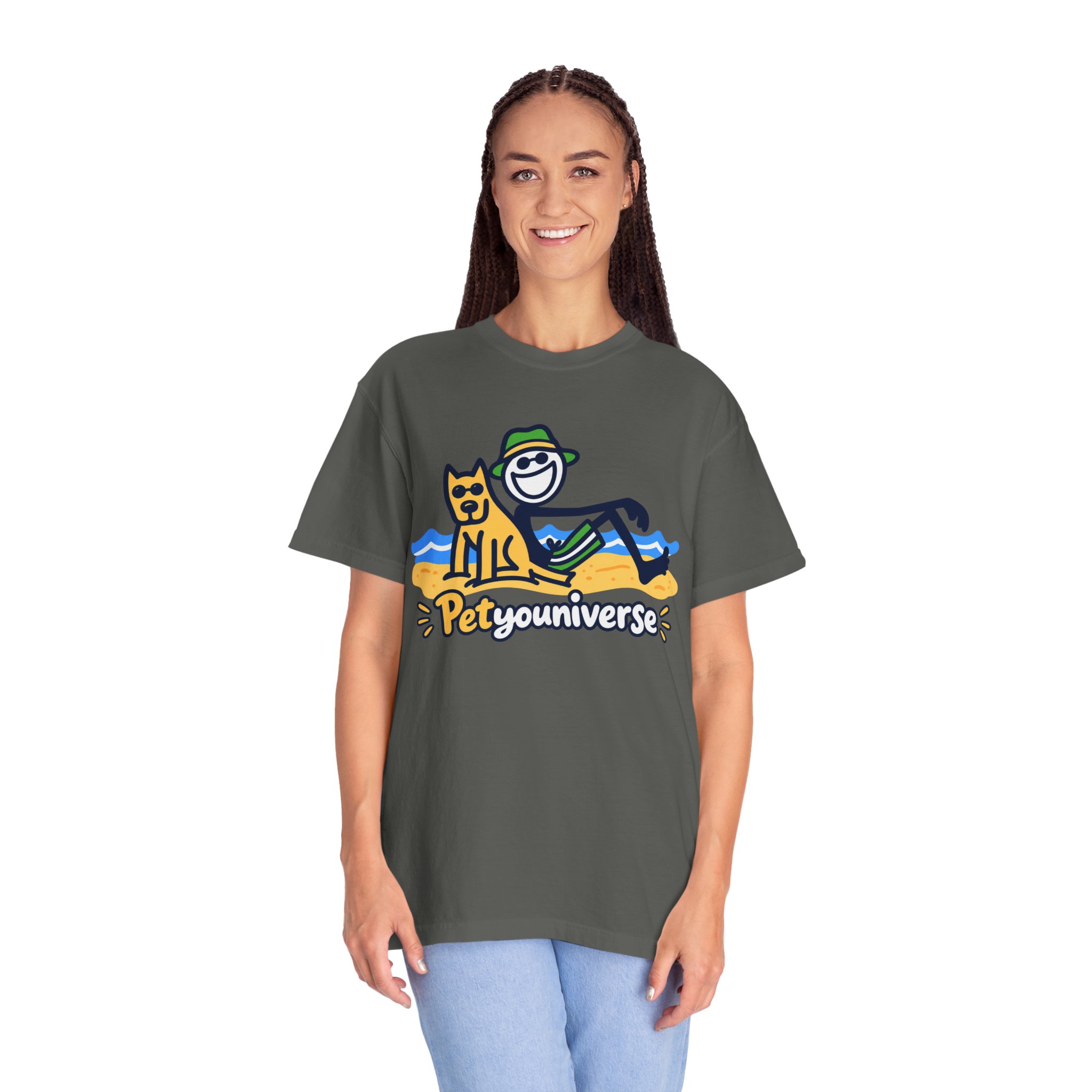 PetYouUniverse Beach Tee — Cute Dog & Owner Graphic T-Shirt - Image 44