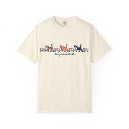 Cat Lineup Graphic Tee — "petsonuniverse" Organic Cotton T-Shirt