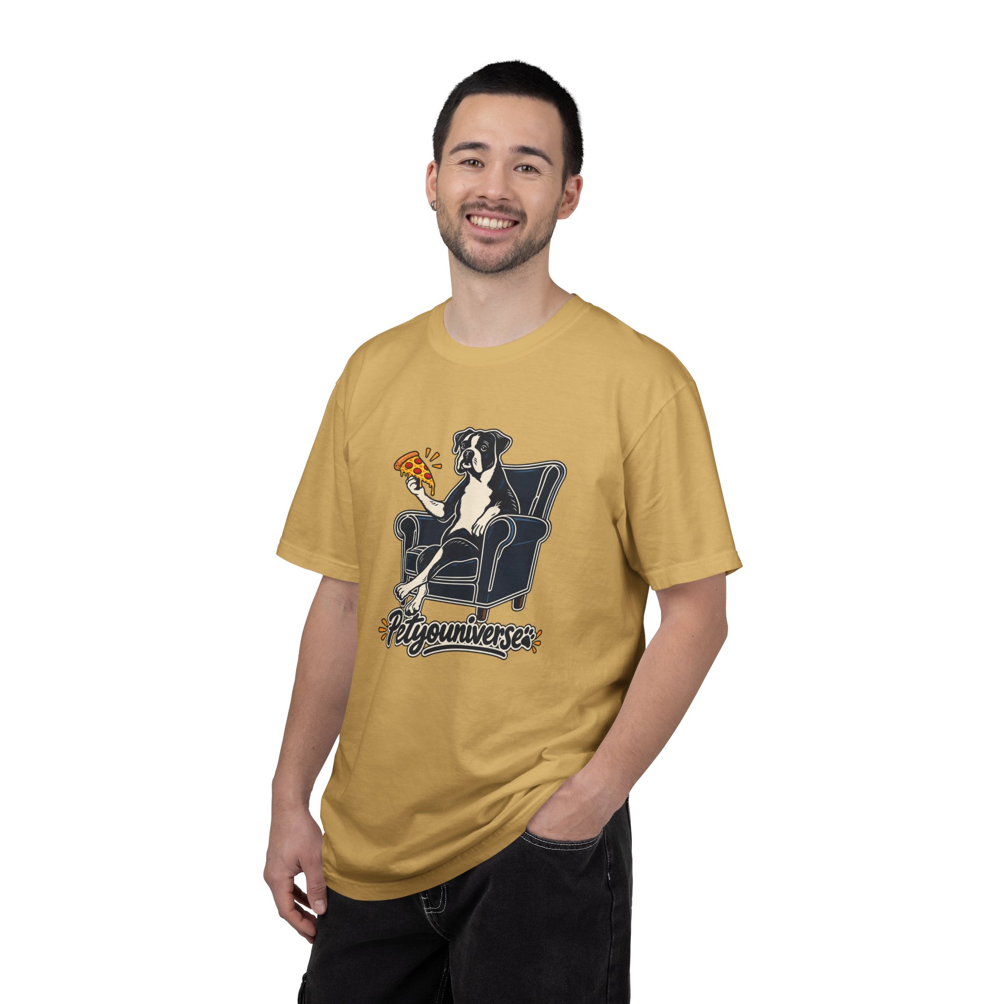 T-Shirt — PetYoUniverse Dog on Armchair with Pizza Graphic - Image 13