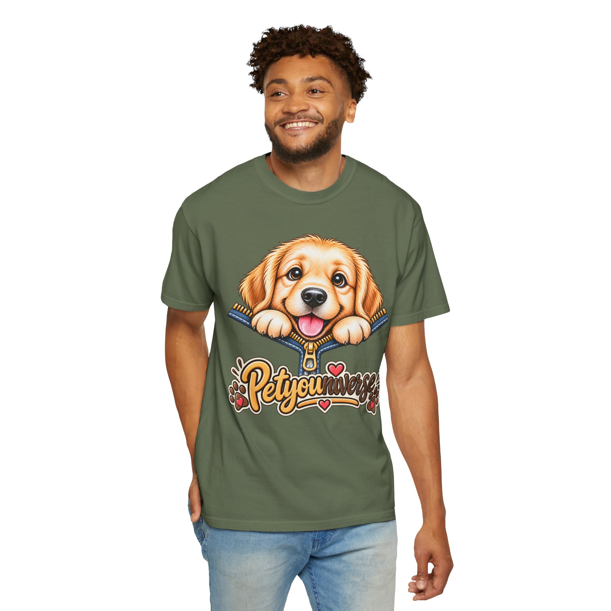 Golden Retriever Puppy "PetYoUniverse" T-Shirt - Image 52