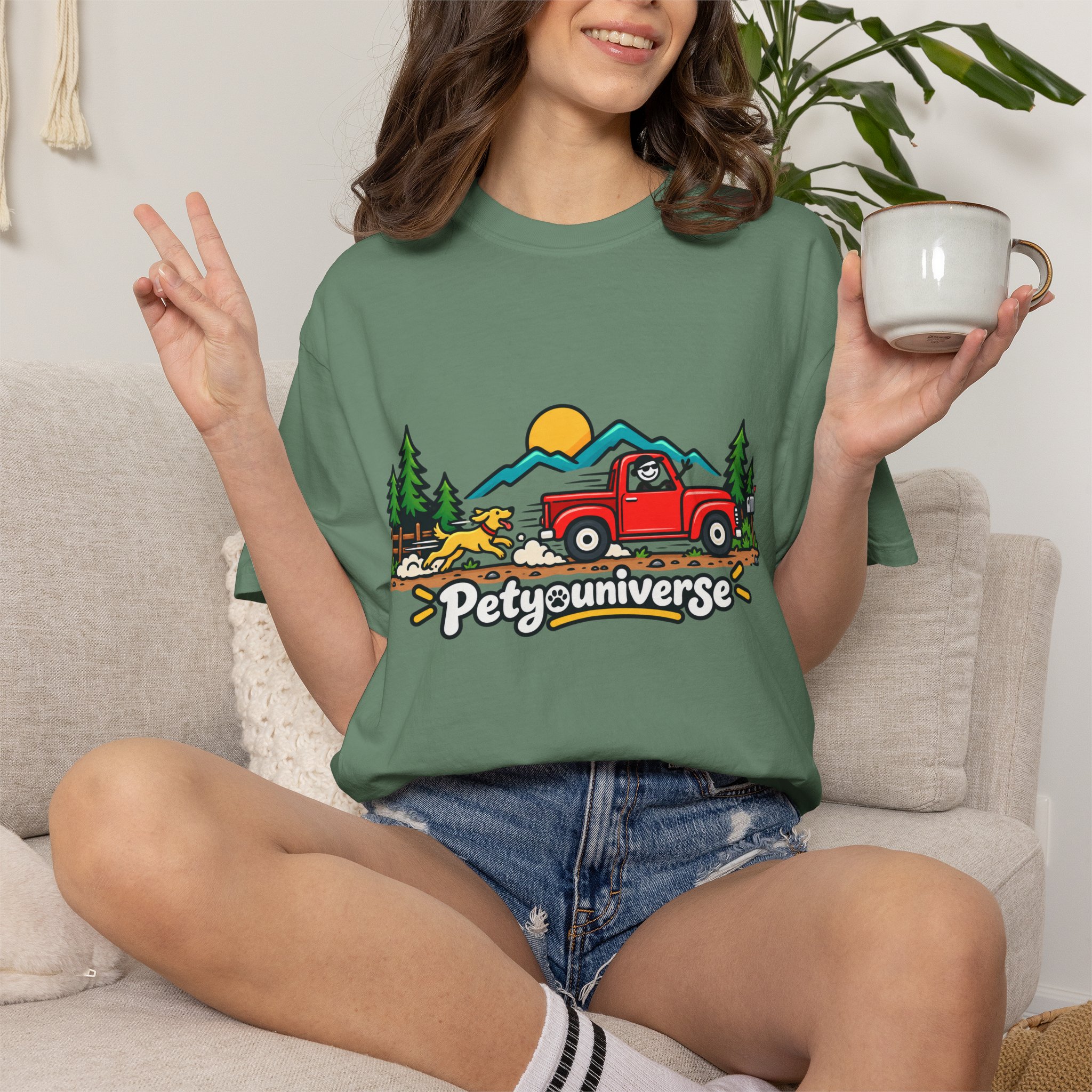 Petyuniverse Retro Truck & Dog Graphic T-Shirt - Image 66