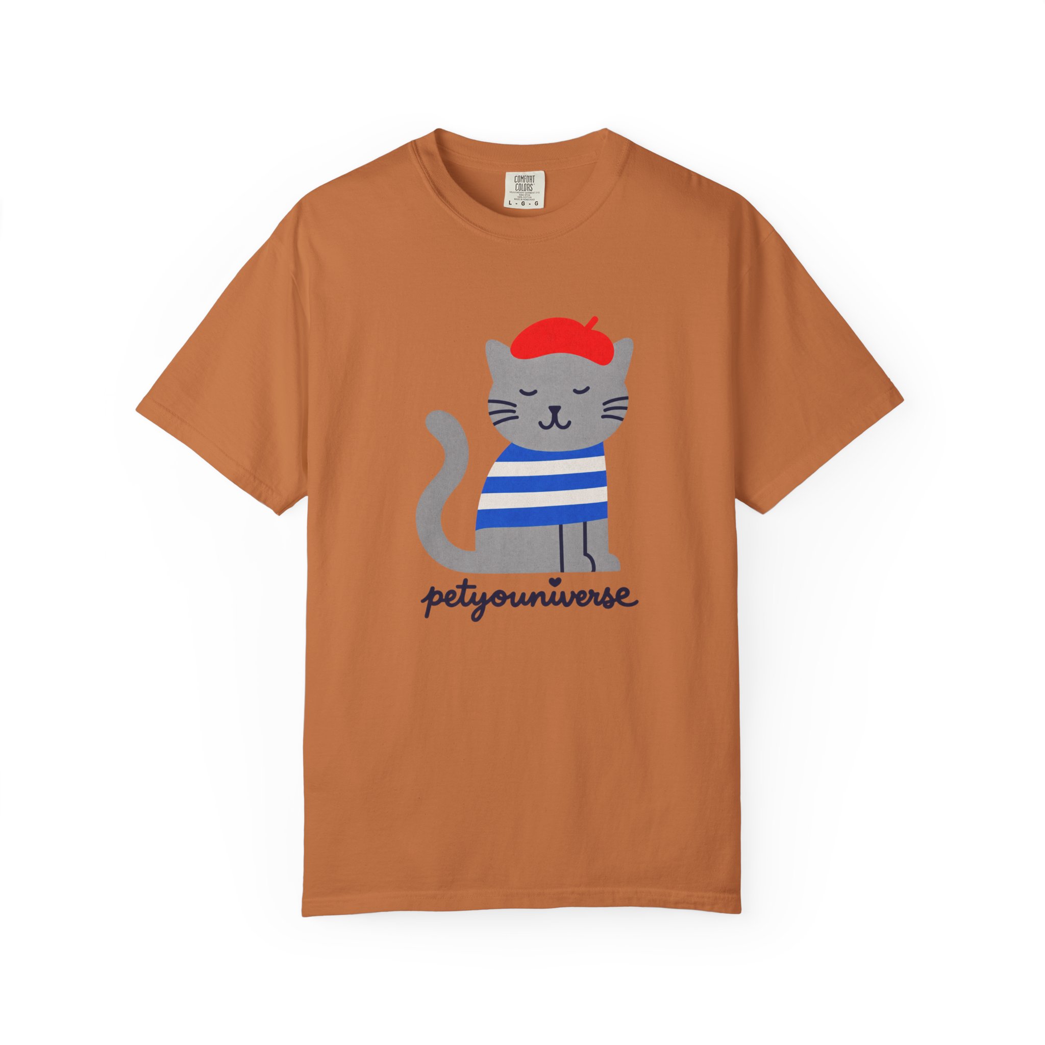 Cat Graphic T-Shirt — "petiyouniverse" Cute French Cat Tee - Image 19