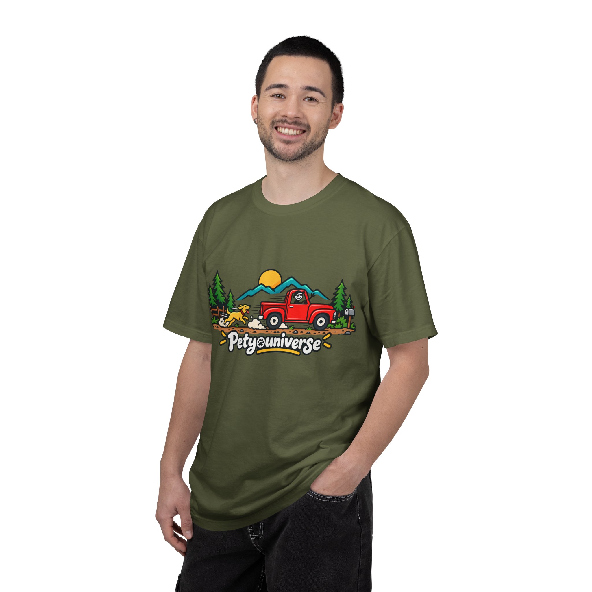 Petyuniverse Retro Truck & Dog Graphic T-Shirt - Image 49