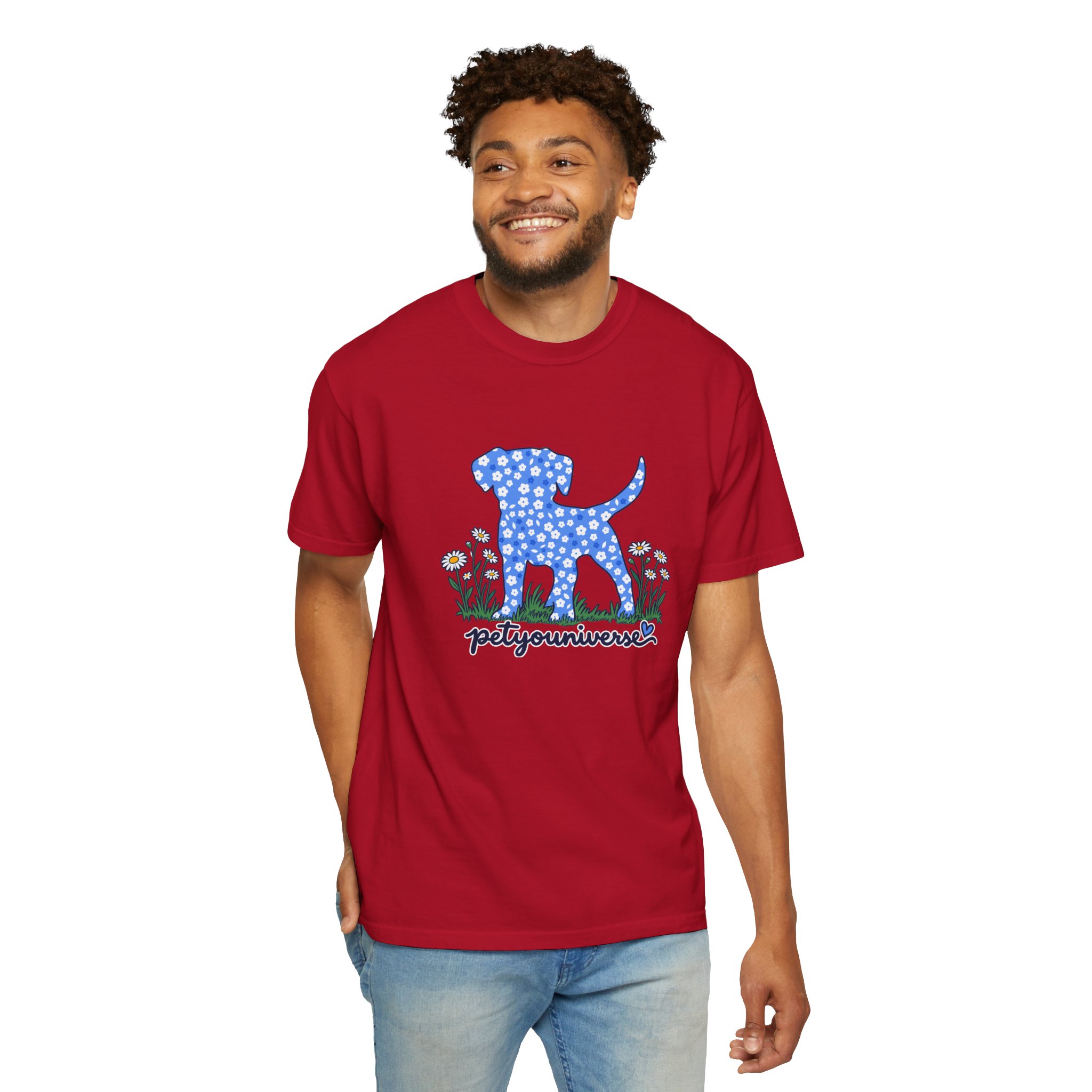 Dog Silhouette Floral T‑Shirt — "PetYoUniverse" Graphic Tee - Image 94