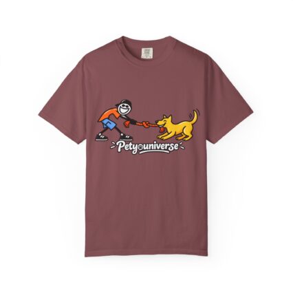 Pet Universe T‑Shirt — Playful Dog Tug Design