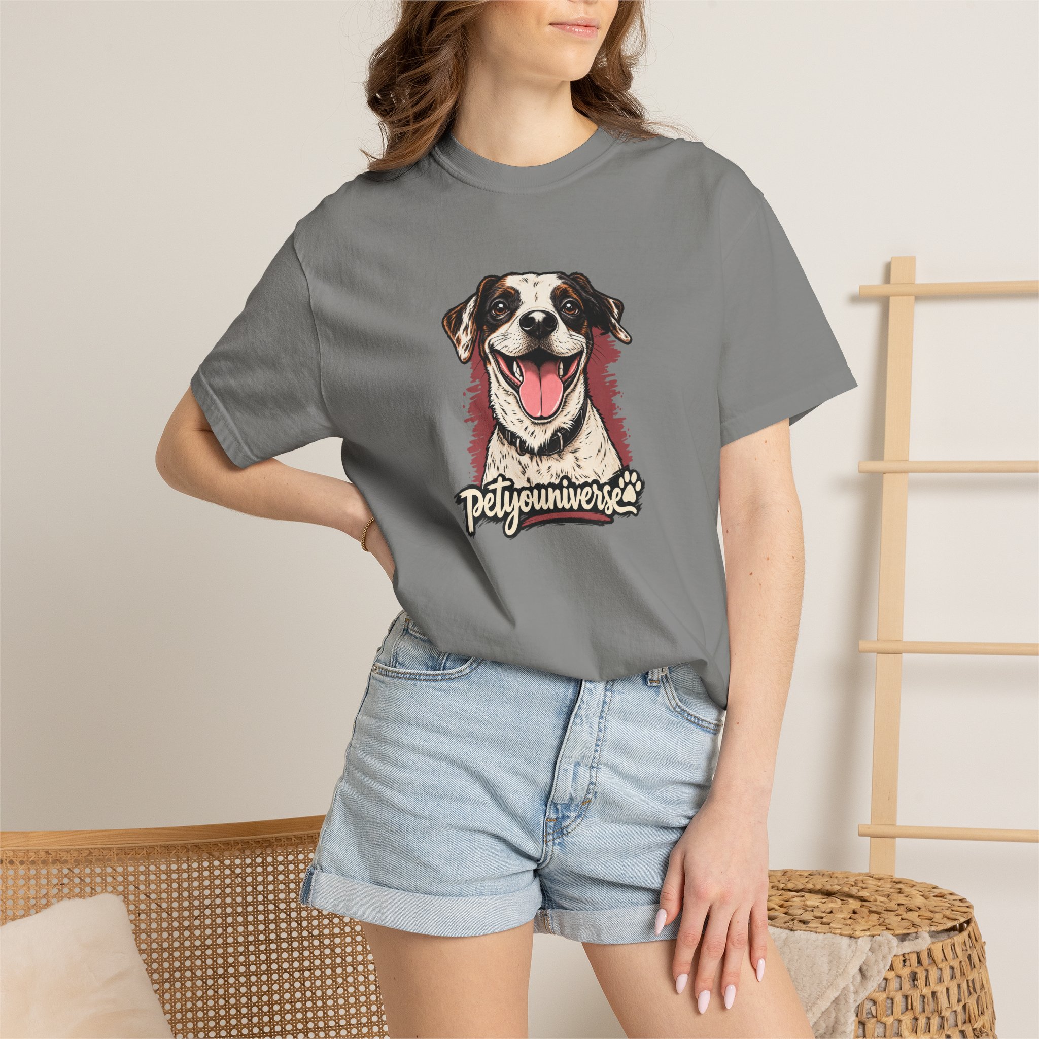 Dog Lover T-Shirt — Smiling Pup "Petyouniverse" Graphic Tee - Image 66