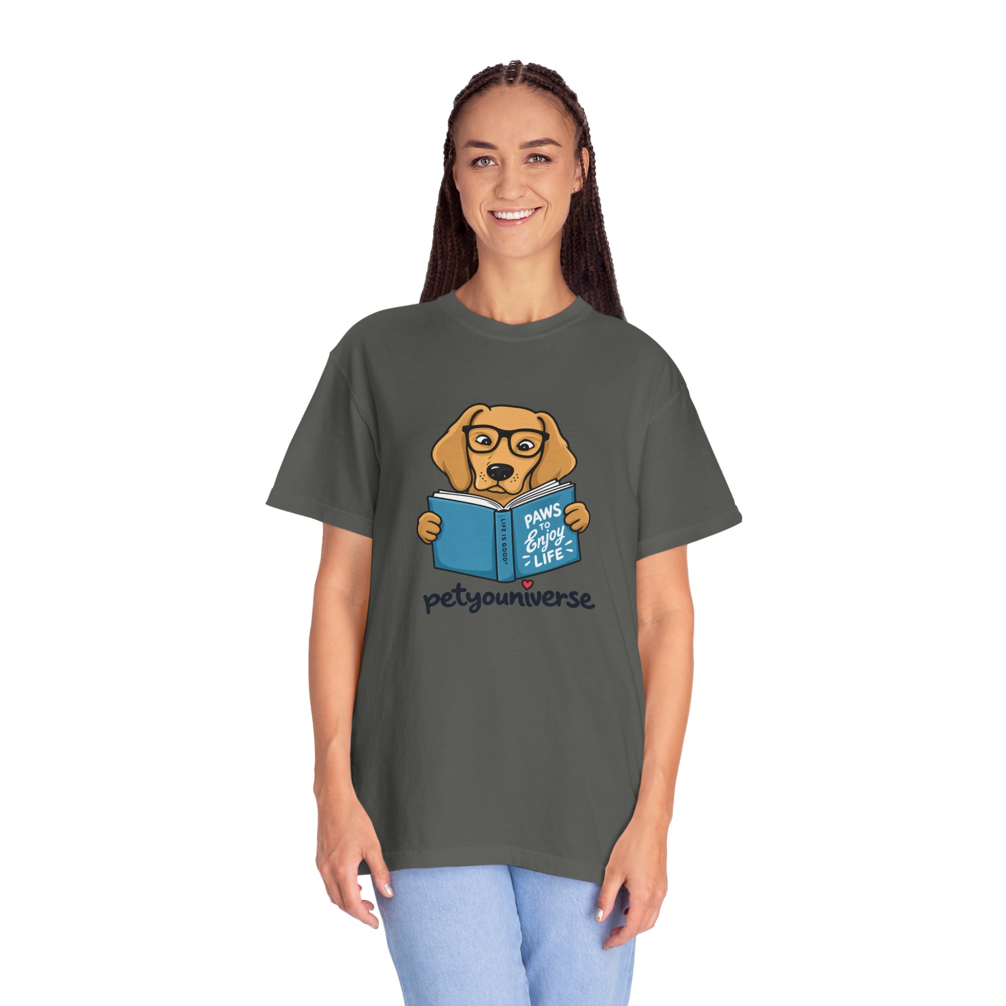 Dog Reading T-Shirt — "Paws & Books" Cute Booklover Pup Tee - Image 41