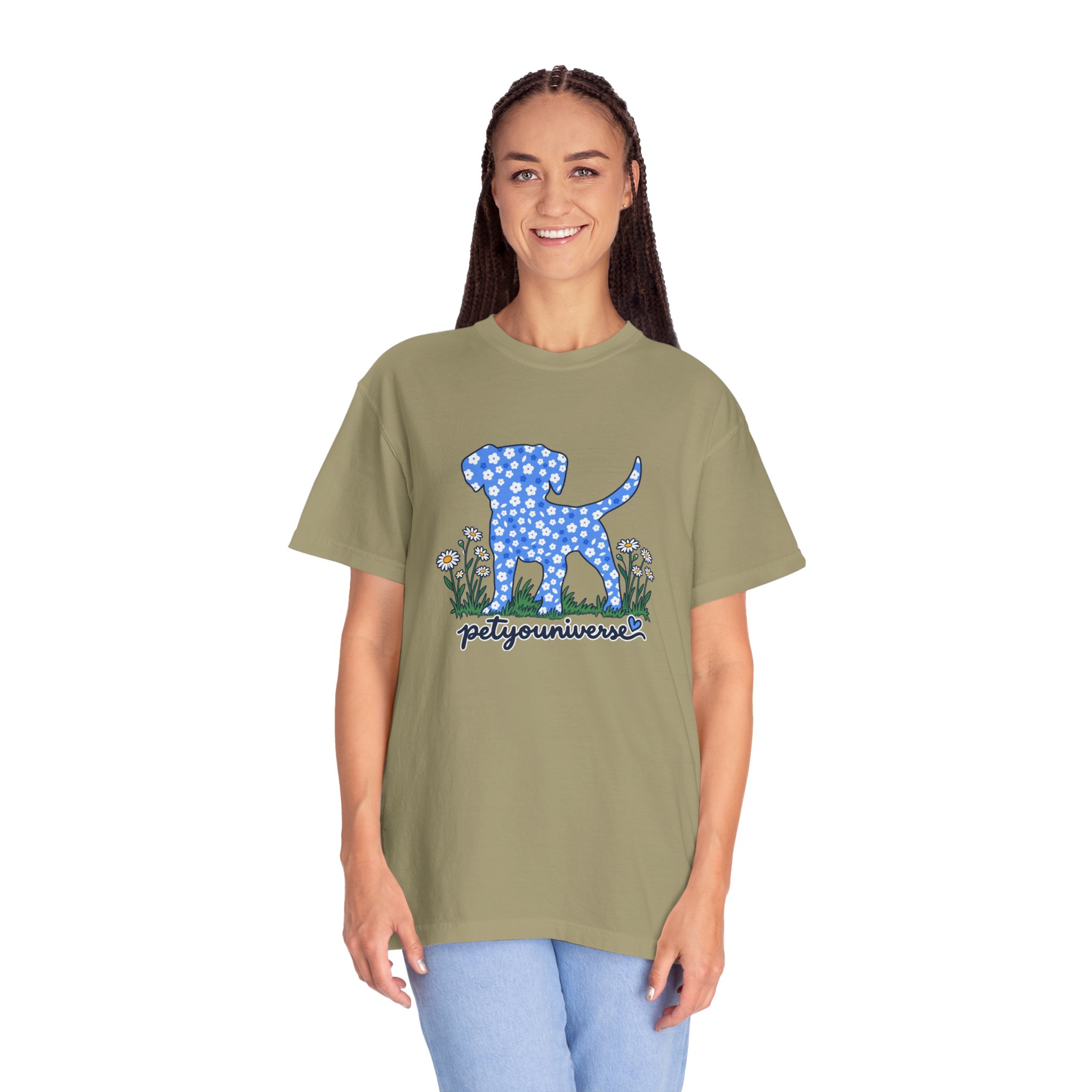 Dog Silhouette Floral T‑Shirt — "PetYoUniverse" Graphic Tee - Image 36