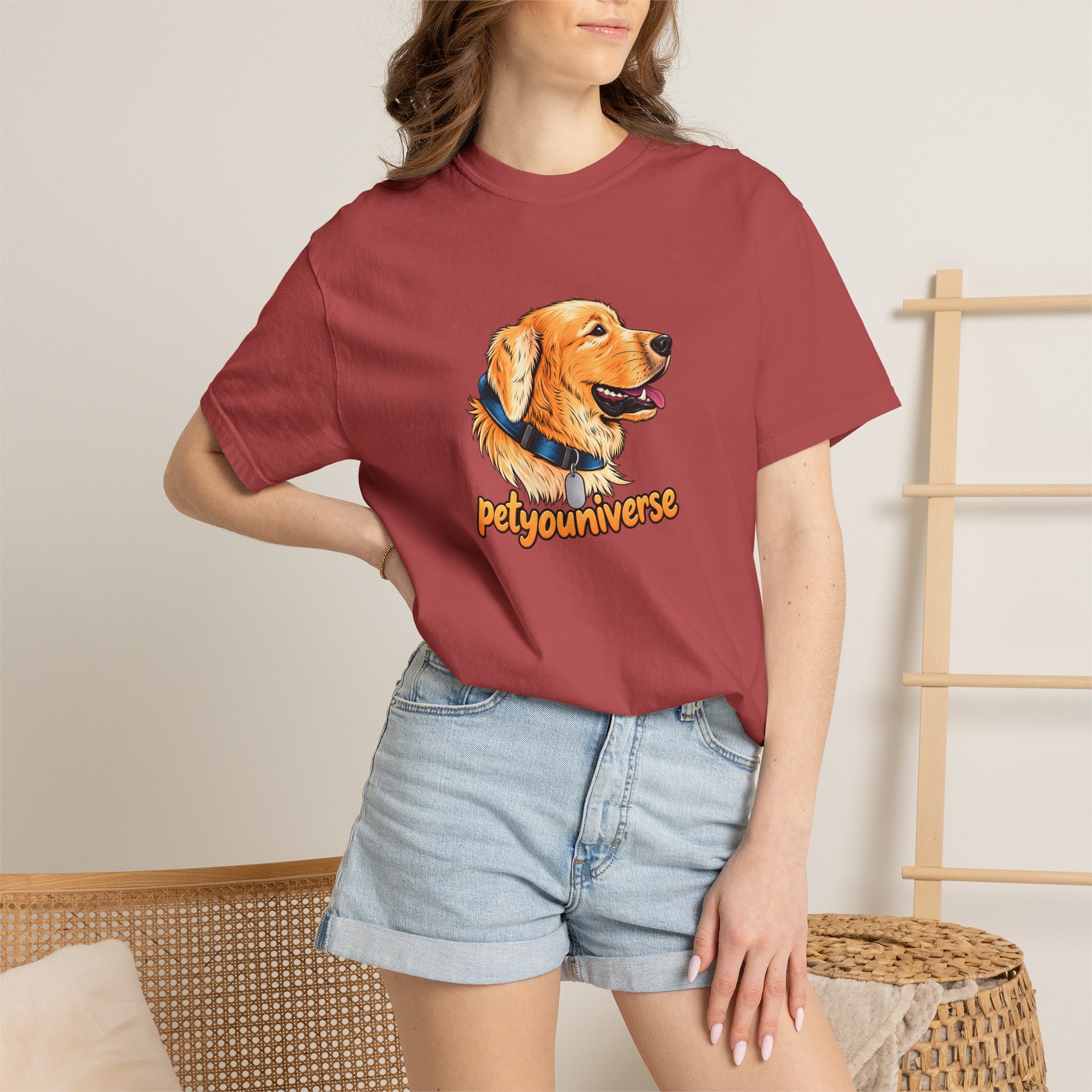 Golden Retriever Portrait T-Shirt – PetYoUniverse Graphic Tee - Image 110