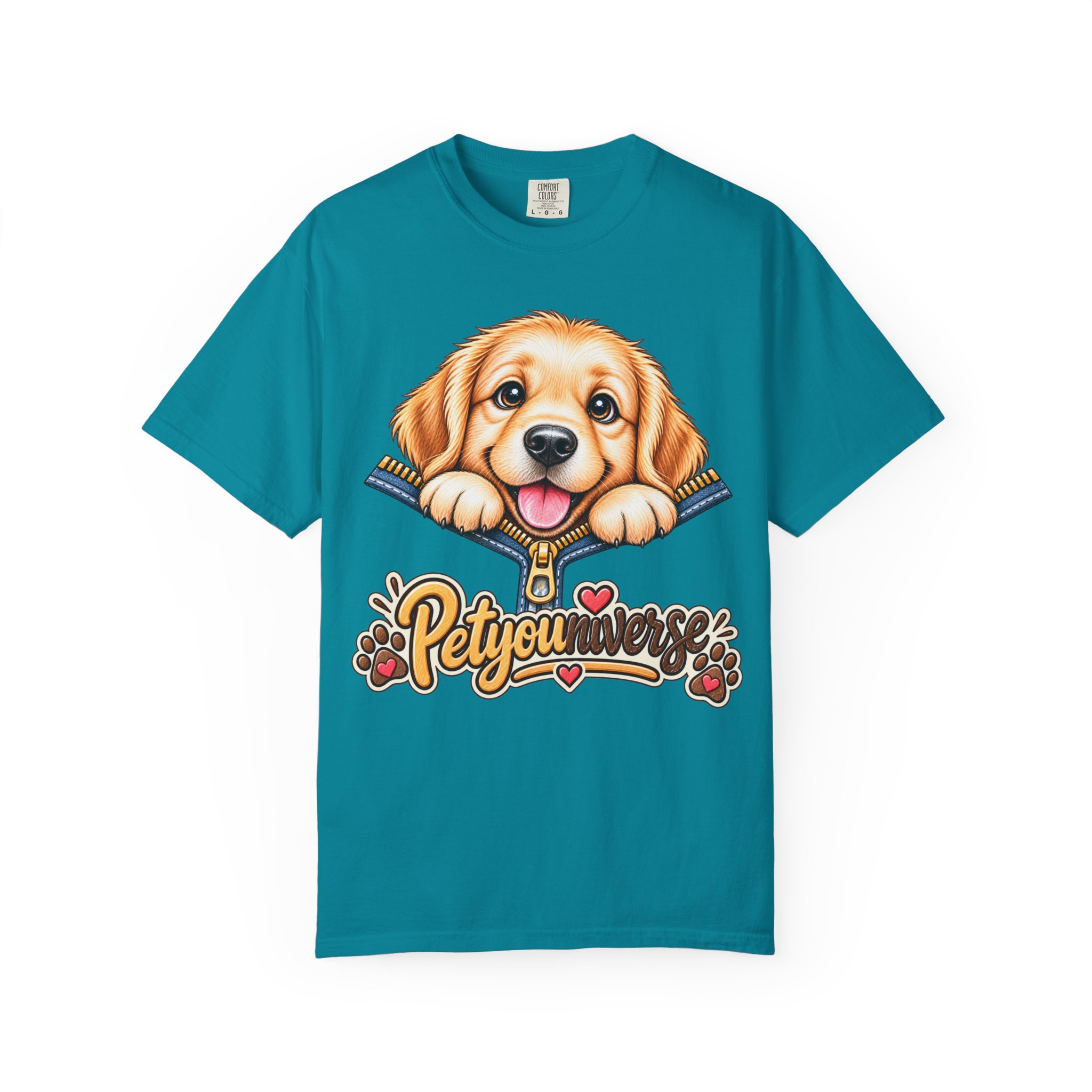 Golden Retriever Puppy "PetYoUniverse" T-Shirt - Image 91