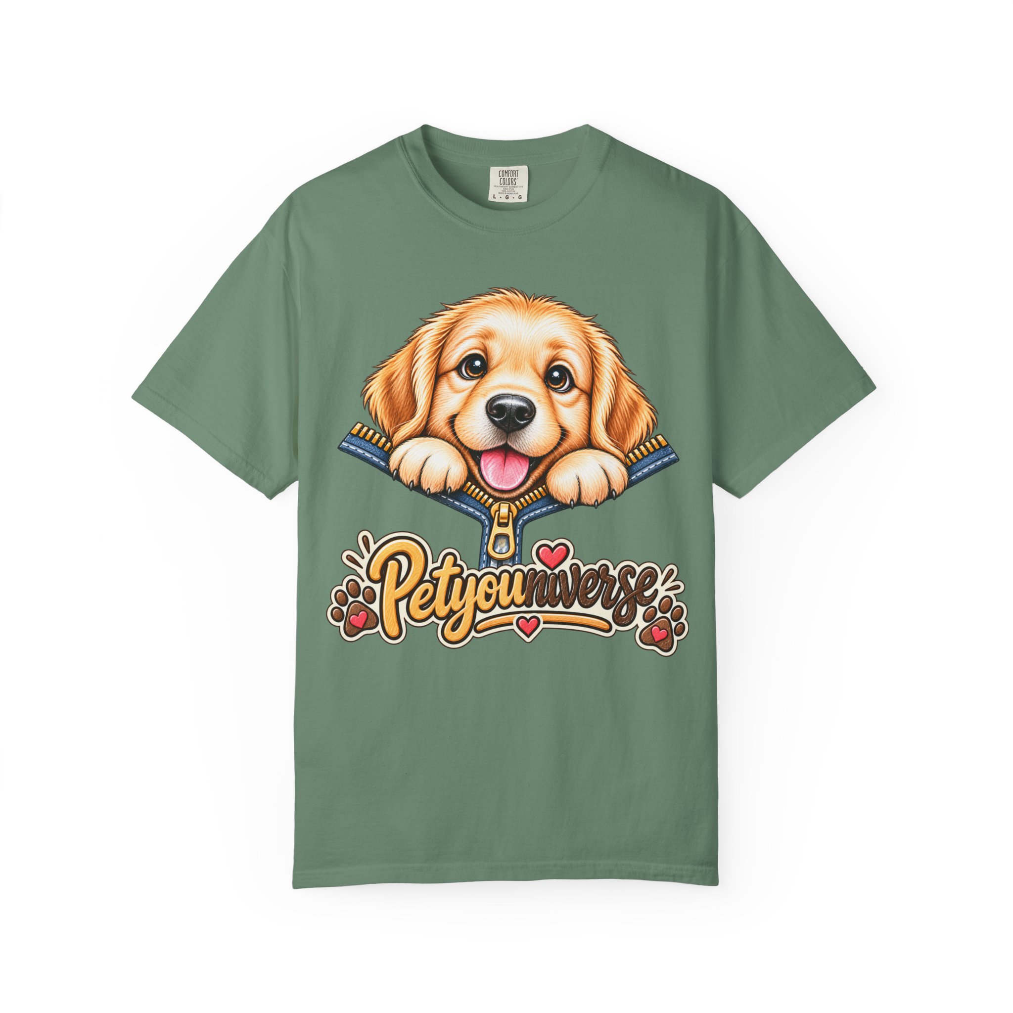 Golden Retriever Puppy "PetYoUniverse" T-Shirt - Image 82
