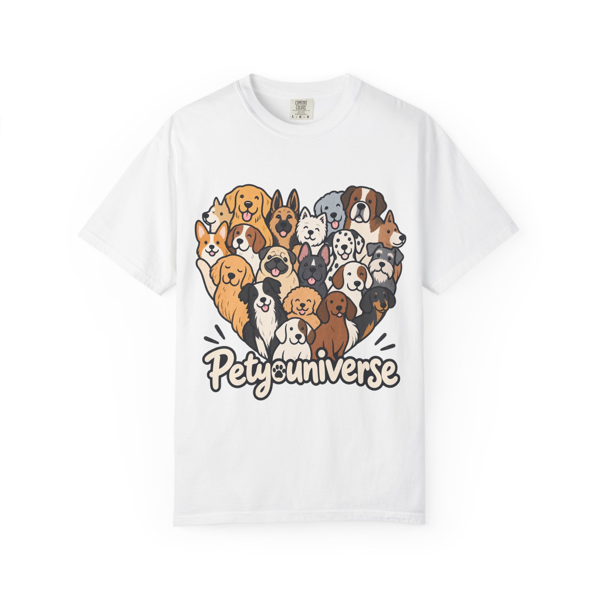 Dog Lover Cartoon T-Shirt — "Pety Universe" Graphic Tee