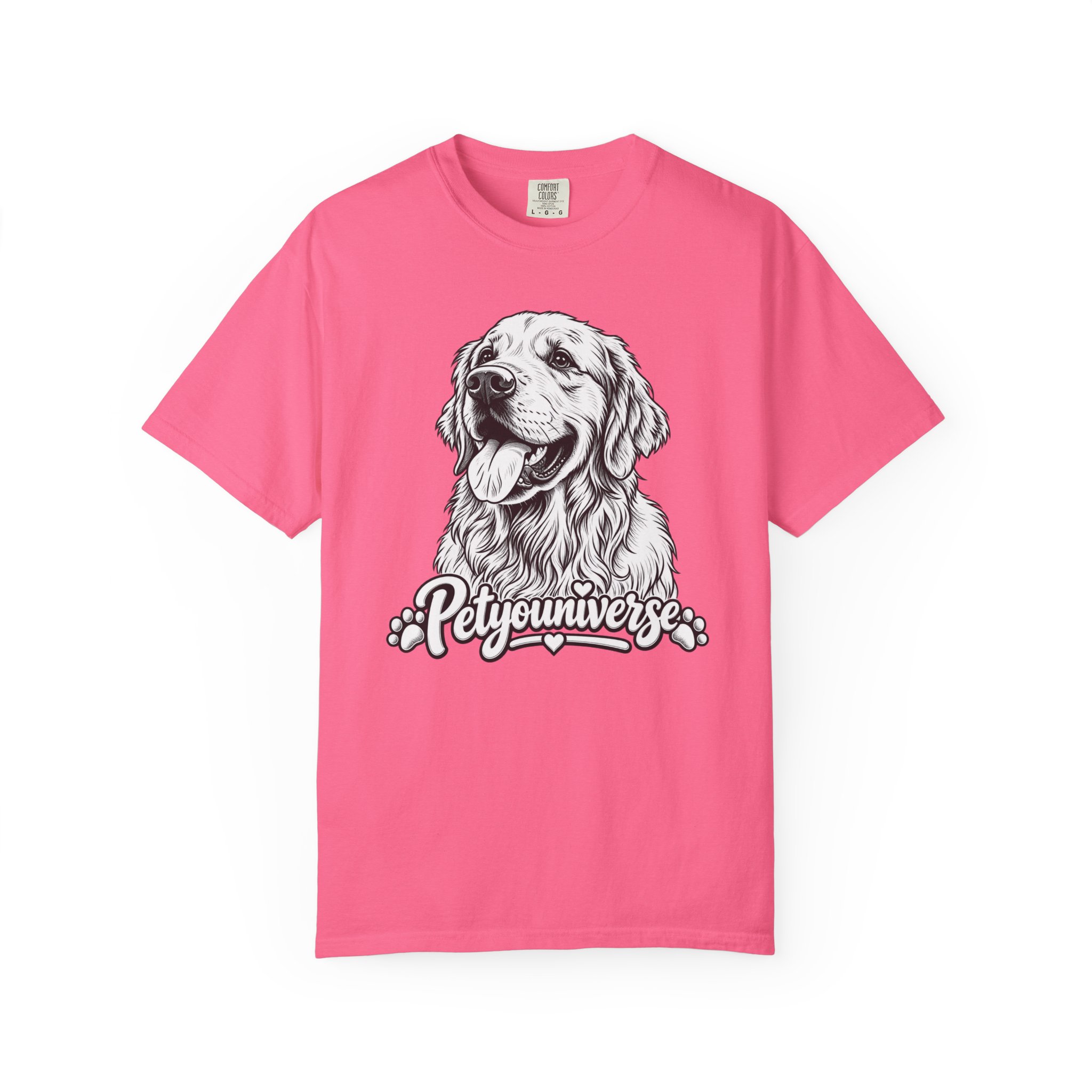 PetYoUniverse Golden Retriever Graphic T-Shirt — Cute Dog Portrait Tee - Image 100