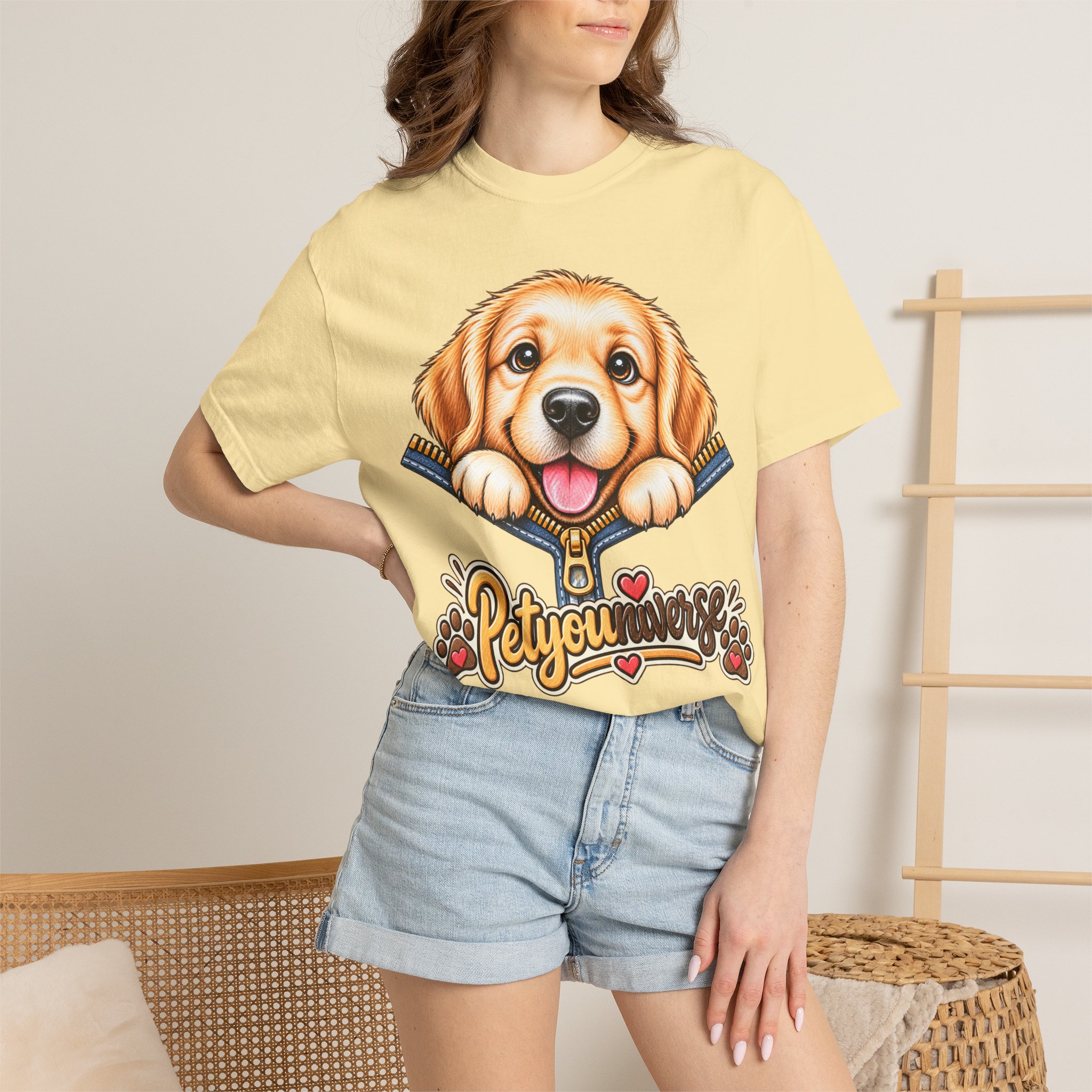 Golden Retriever Puppy "PetYoUniverse" T-Shirt - Image 11