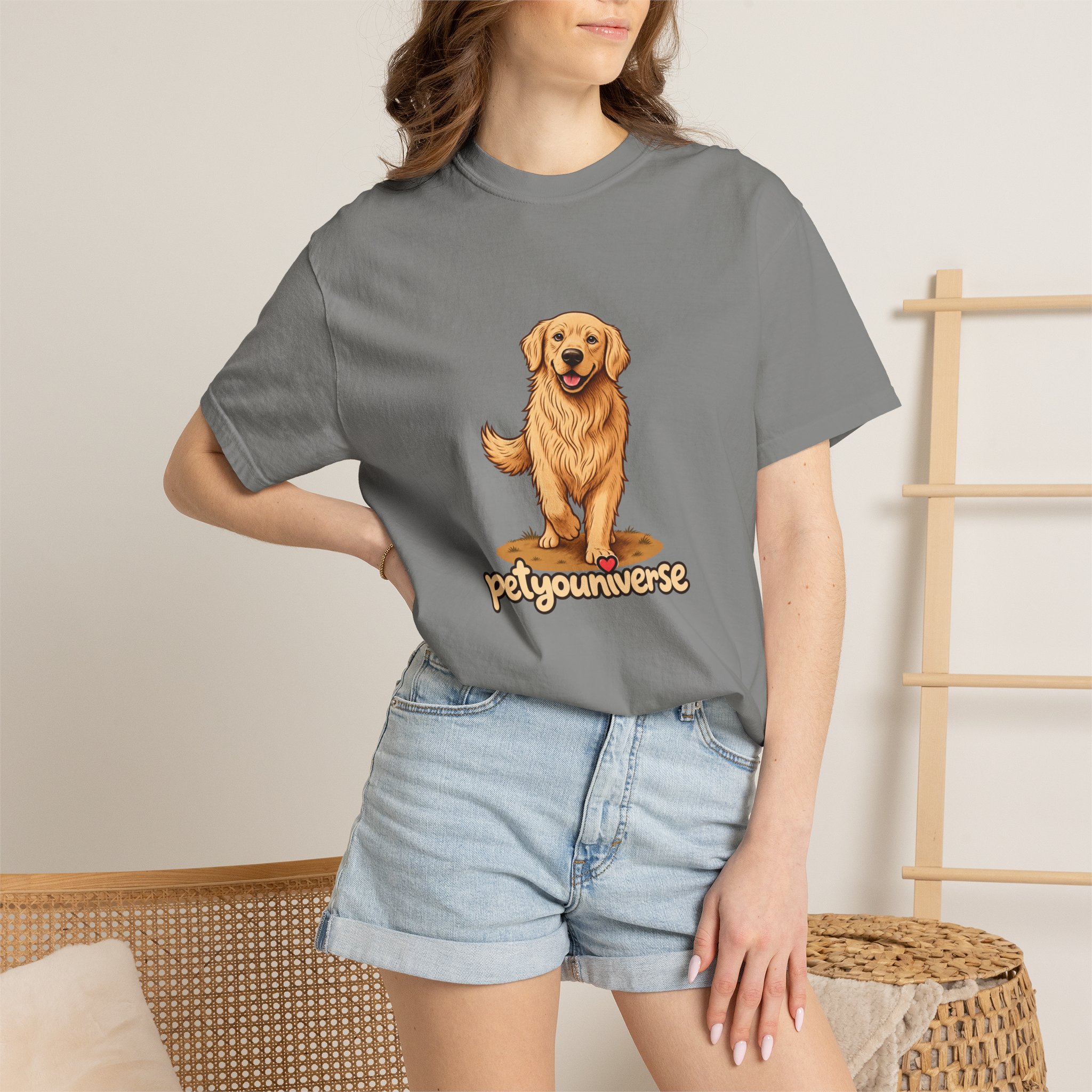 Golden Retriever Graphic T-Shirt — "PetYoUniverse" Cute Dog Tee - Image 92