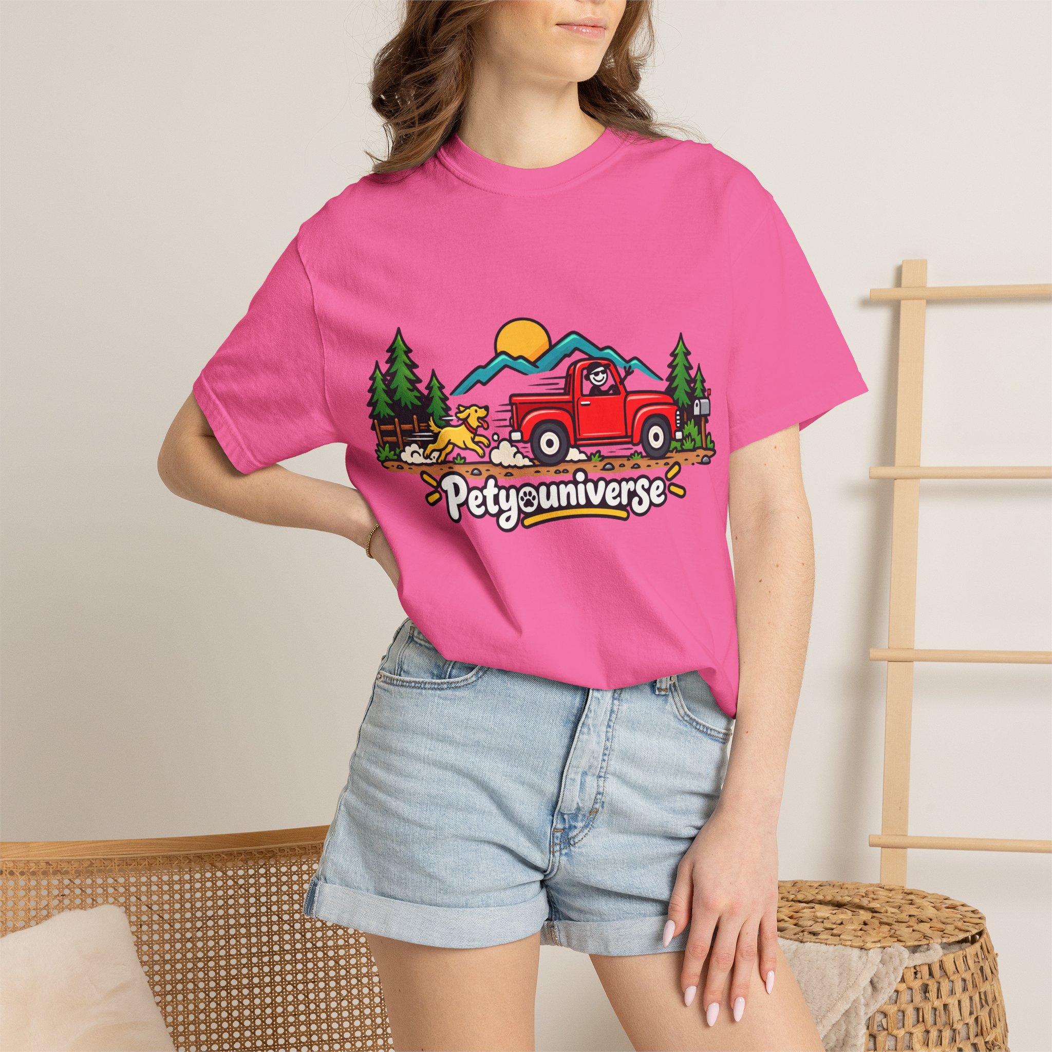 Petyuniverse Retro Truck & Dog Graphic T-Shirt - Image 92