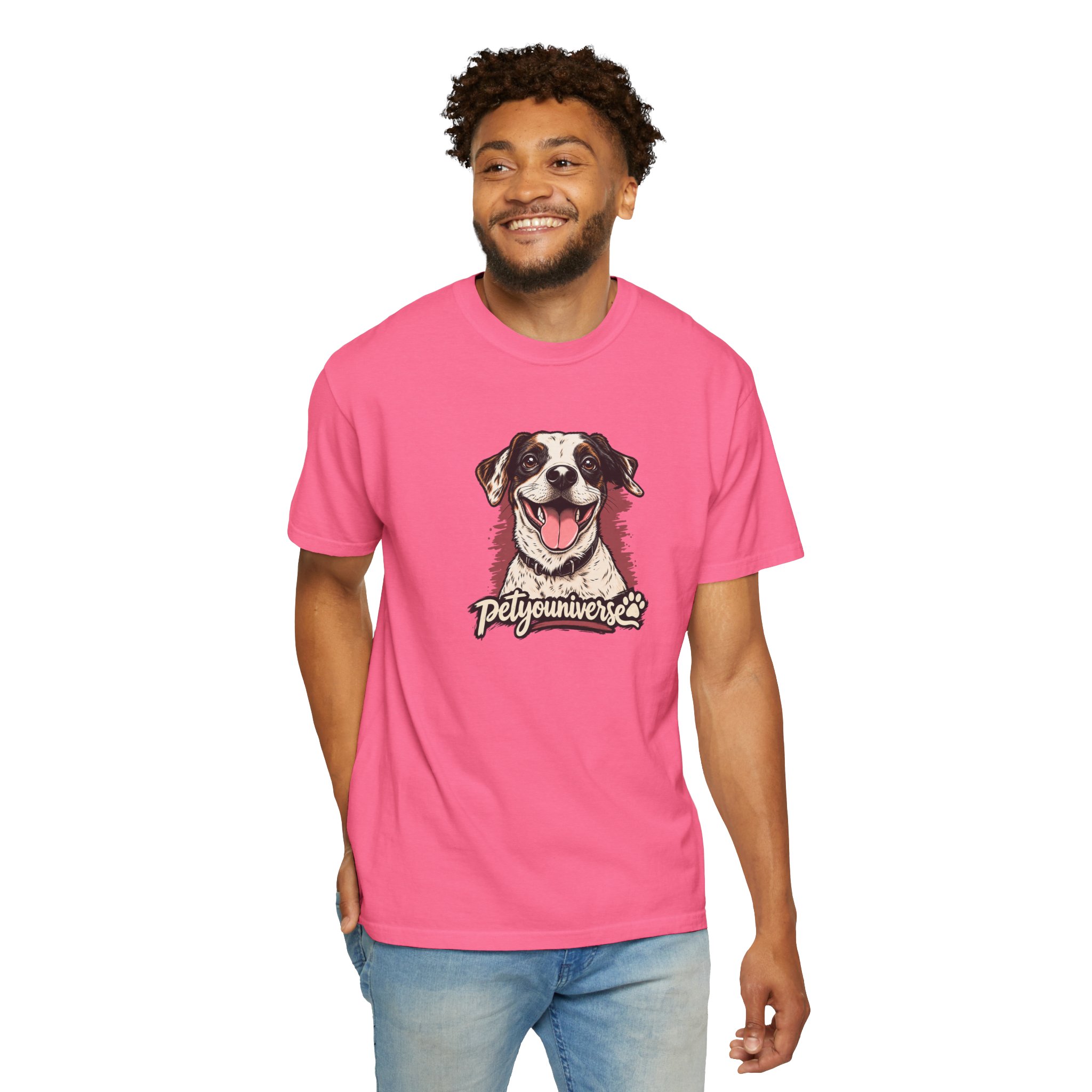 Dog Lover T-Shirt — Smiling Pup "Petyouniverse" Graphic Tee - Image 94