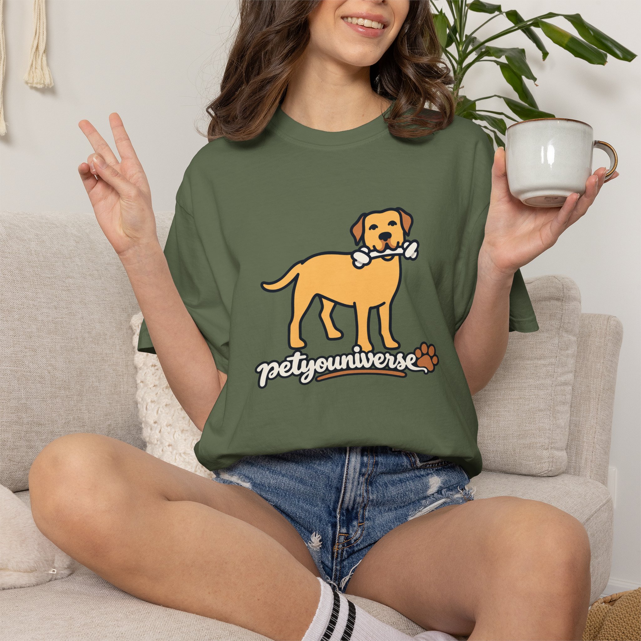 Dog Bone Graphic T-Shirt — "PetYoUniverse" Puppy Tee - Image 57