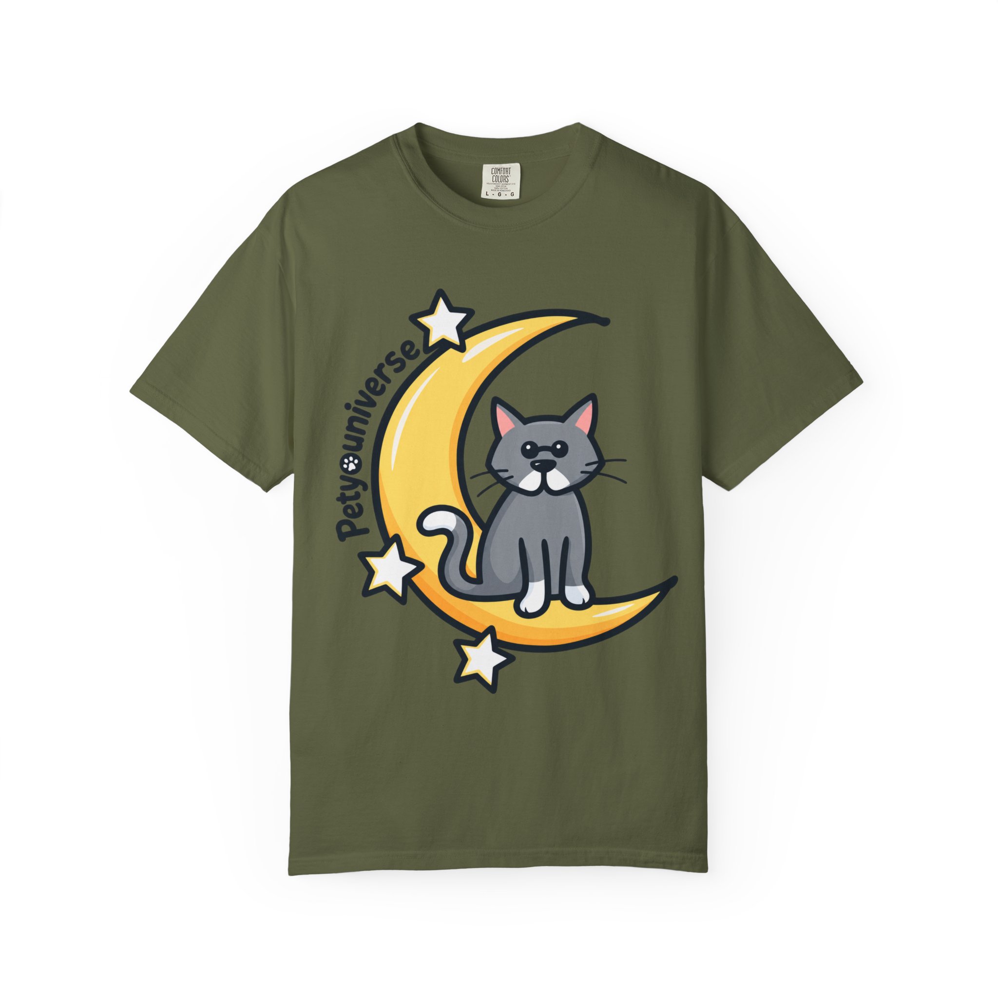 Cat on the Moon T-Shirt — "PetYoUniverse" Cute Cat Graphic Tee - Image 64