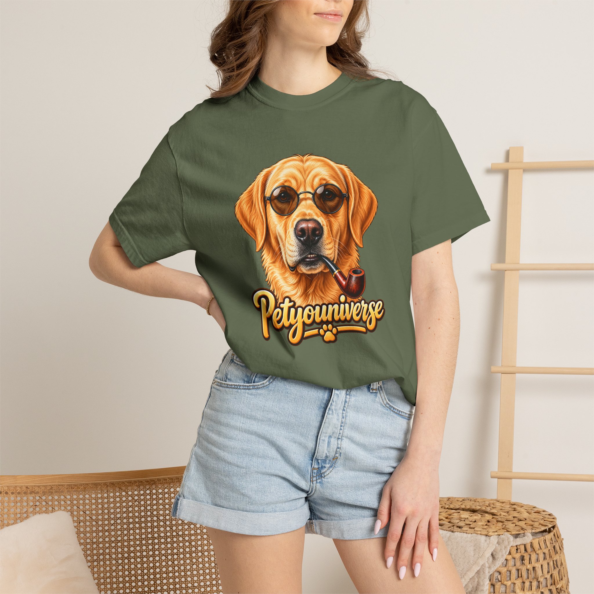 Dog Graphic T-Shirt — 'PetYoUniverse' Yellow Lab Portrait Tee - Image 56