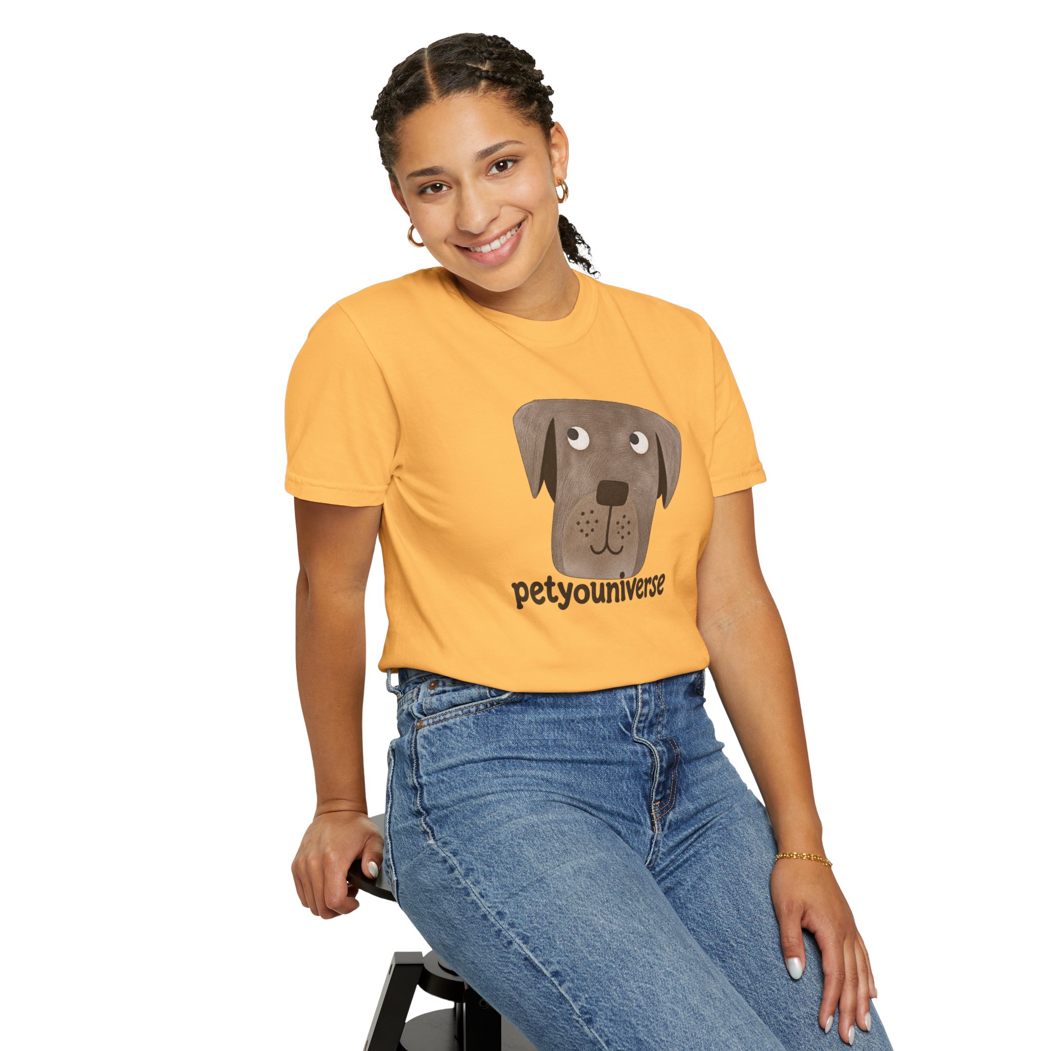 Dog Face Graphic T‑Shirt — "petyouniverse" Cute Pet Logo Tee - Image 24