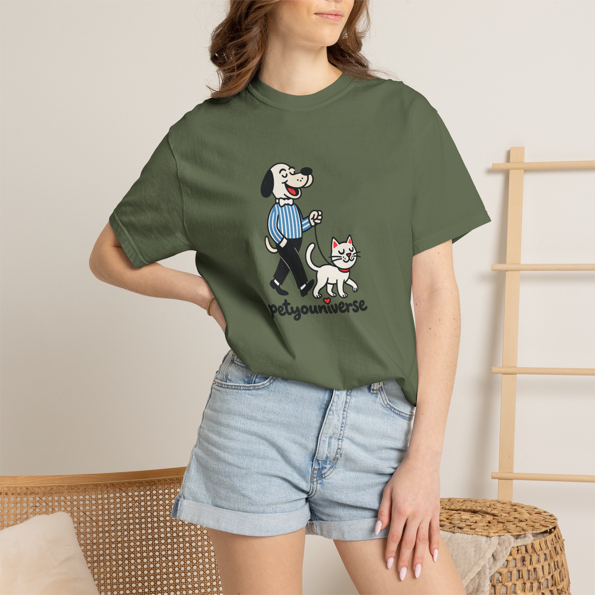 PetYouniverse Walking Dog & Cat Tee — Cute Retro Pet Graphic T-Shirt - Image 47