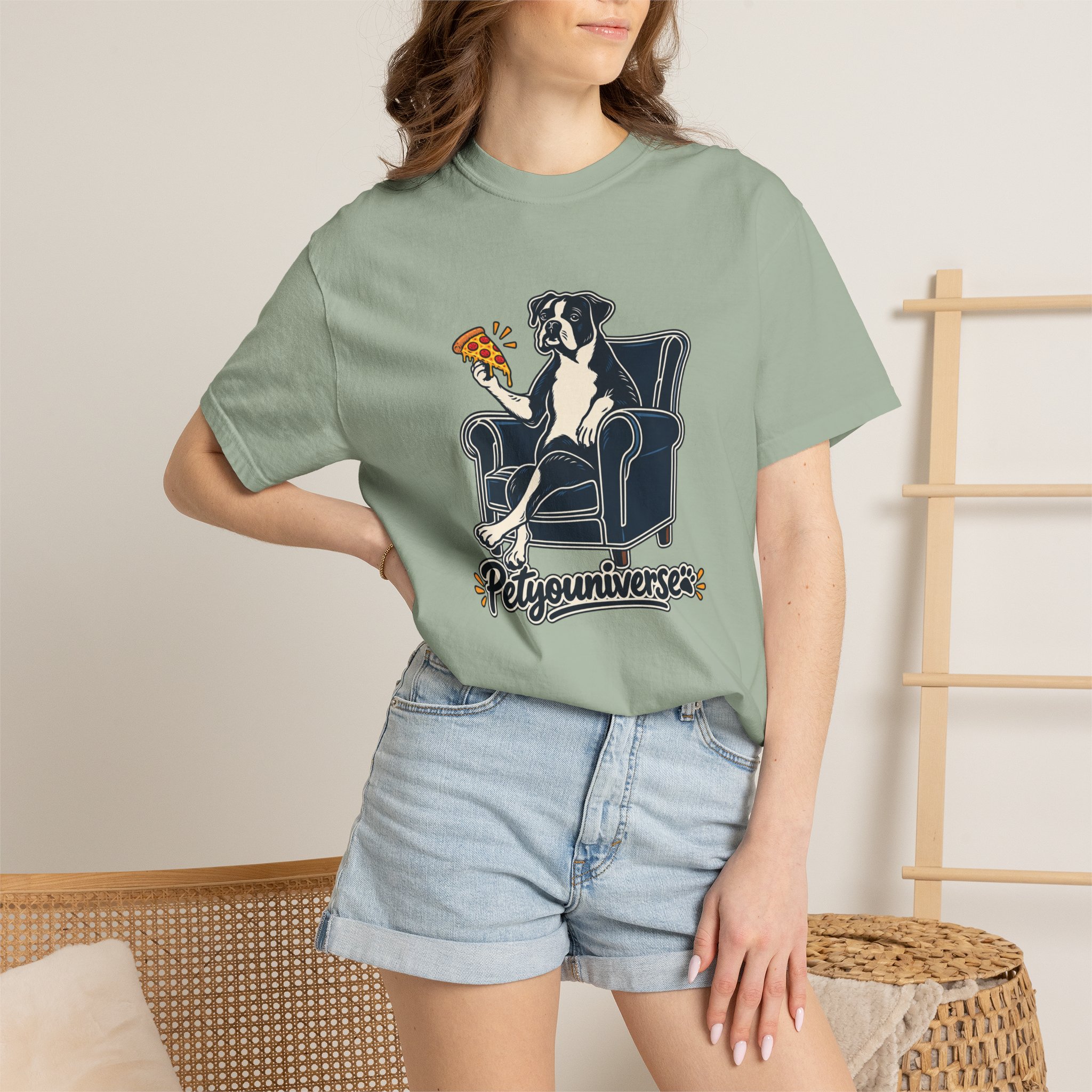T-Shirt — PetYoUniverse Dog on Armchair with Pizza Graphic - Image 56