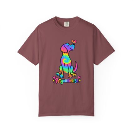 Tie-Dye Puppy T-Shirt — Colorful "PetYoUniverse" Dog Graphic Tee