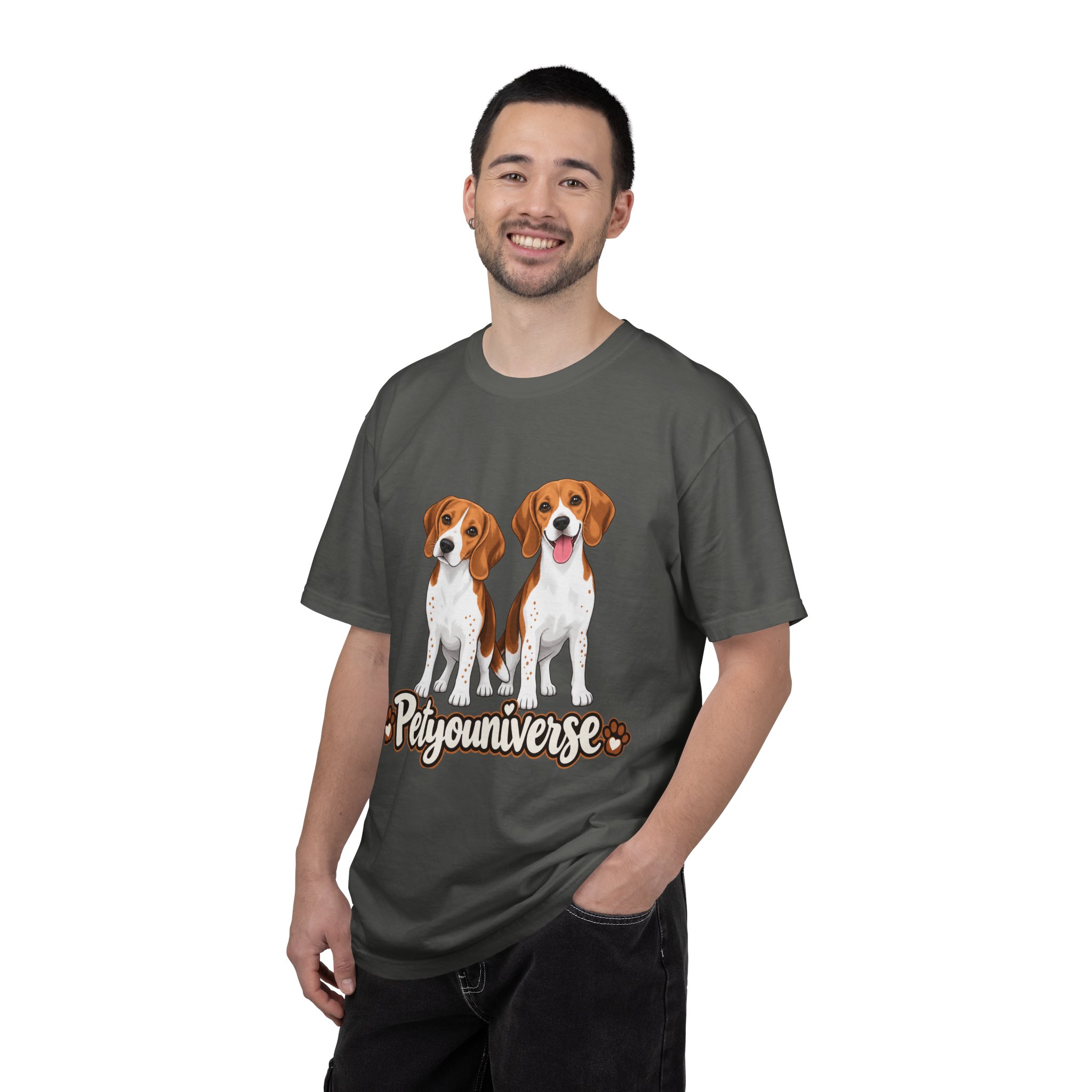 Beagle Lovers T-Shirt — 'PetYoUniverse' Cute Cartoon Duo Dog Tee - Image 40