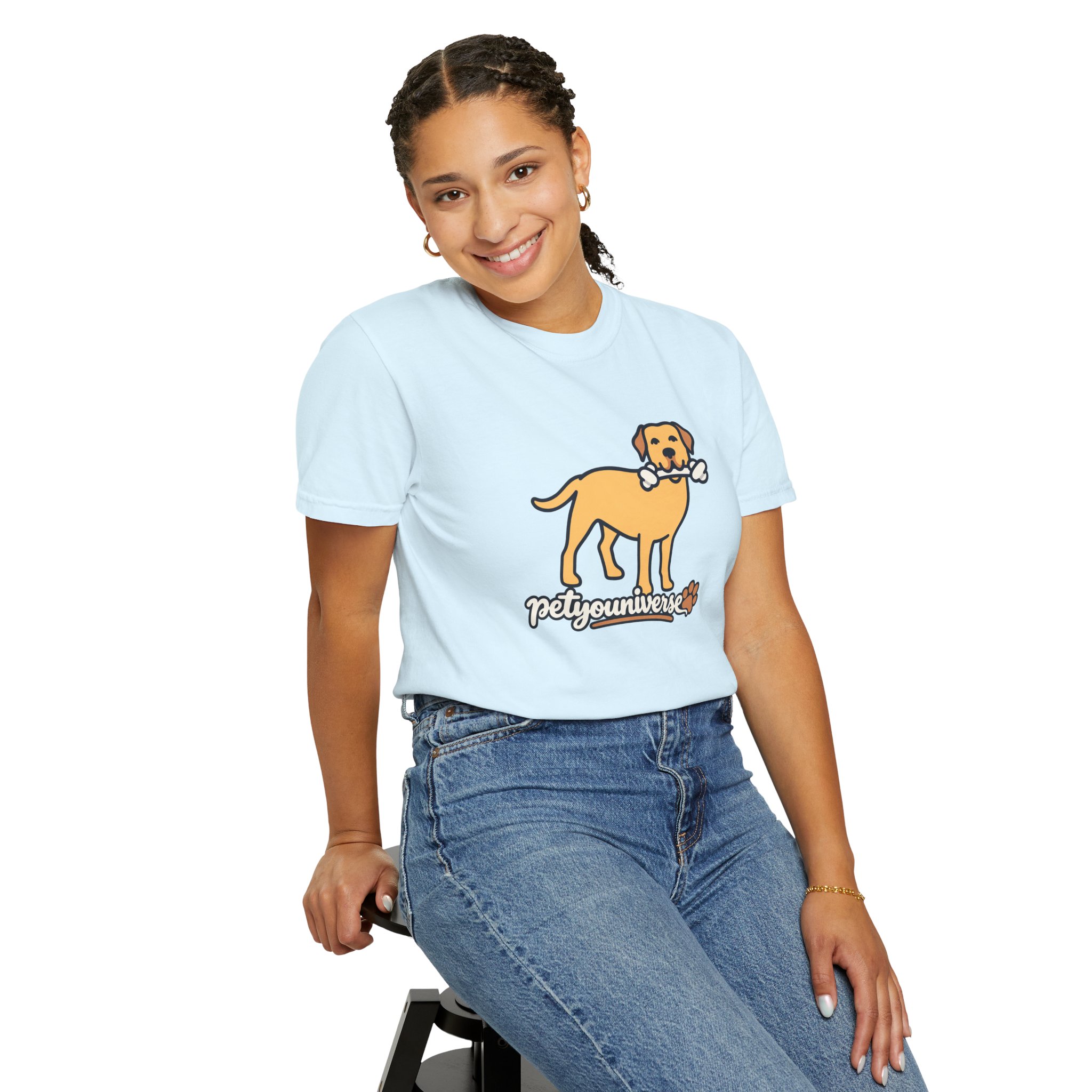 Dog Bone Graphic T-Shirt — "PetYoUniverse" Puppy Tee - Image 87