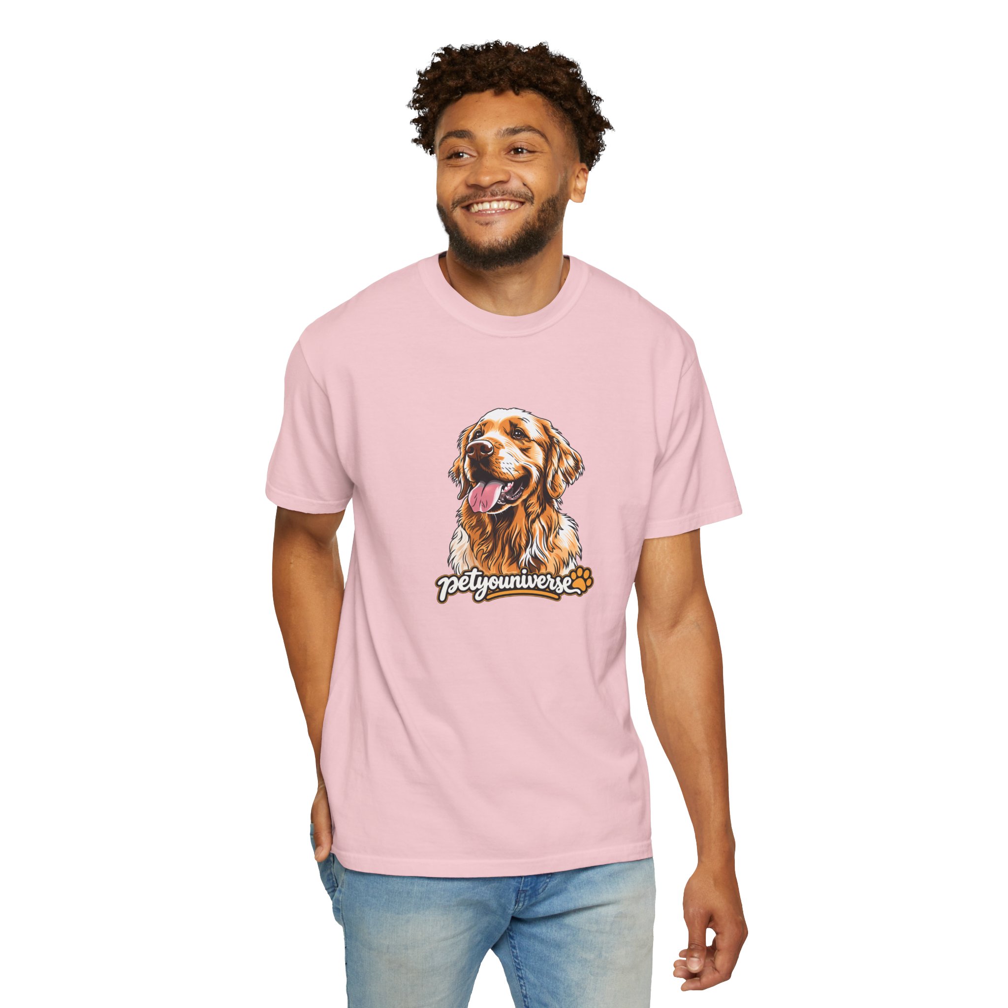 Dog Lover T-Shirt — Golden Retriever Portrait "PetYoUniverse" Graphic - Image 124