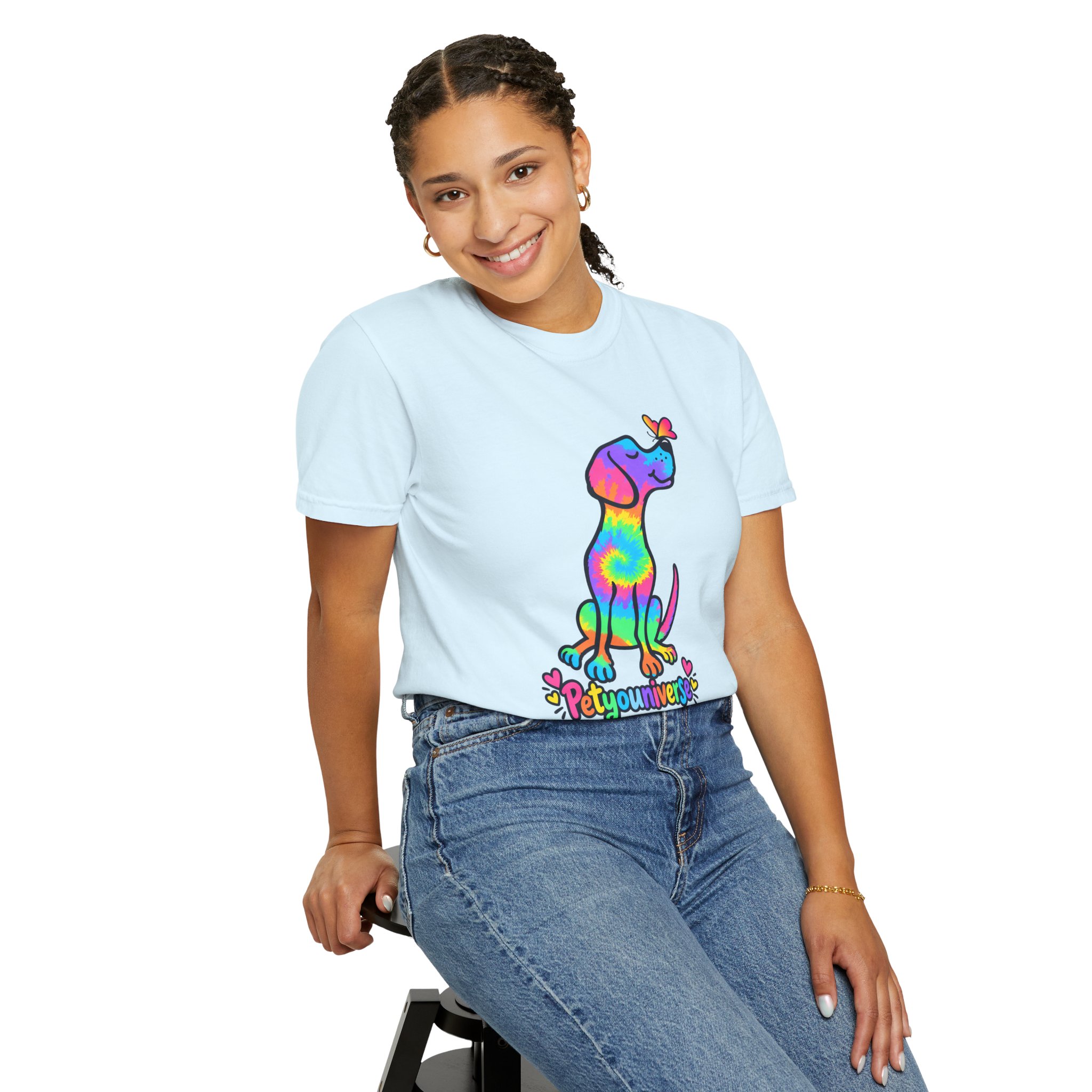 Tie-Dye Puppy T-Shirt — Colorful "PetYoUniverse" Dog Graphic Tee - Image 78