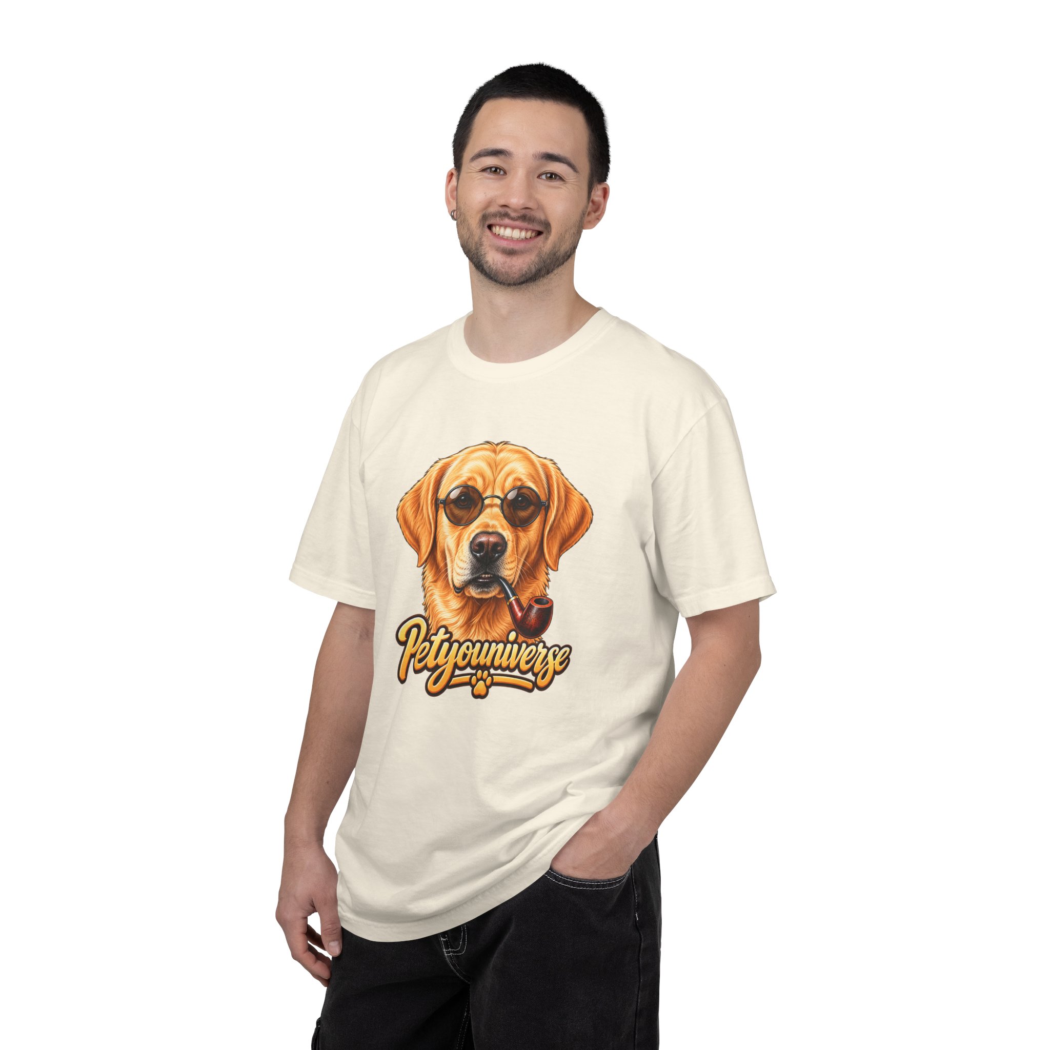 Dog Graphic T-Shirt — 'PetYoUniverse' Yellow Lab Portrait Tee - Image 13