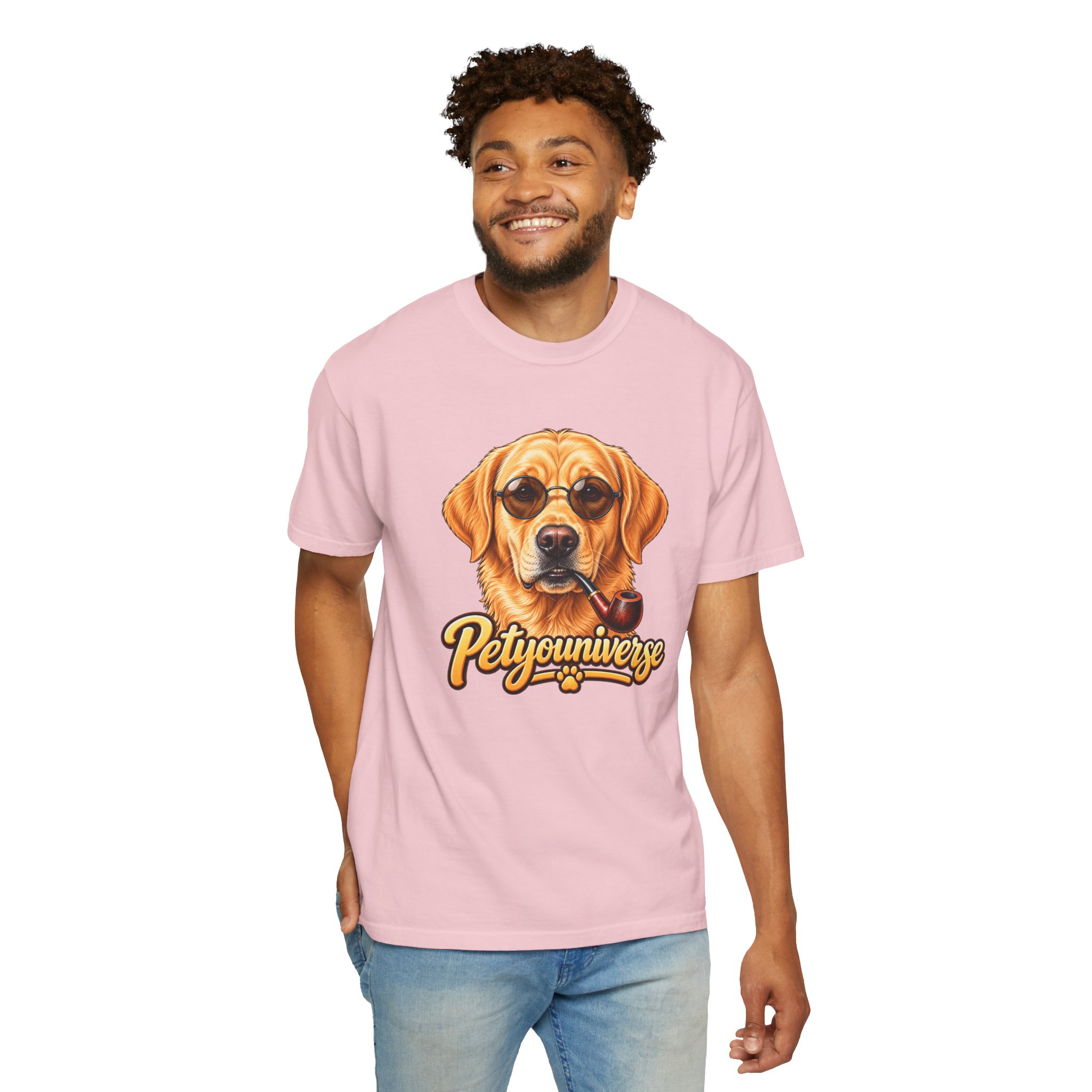 Dog Graphic T-Shirt — 'PetYoUniverse' Yellow Lab Portrait Tee - Image 124