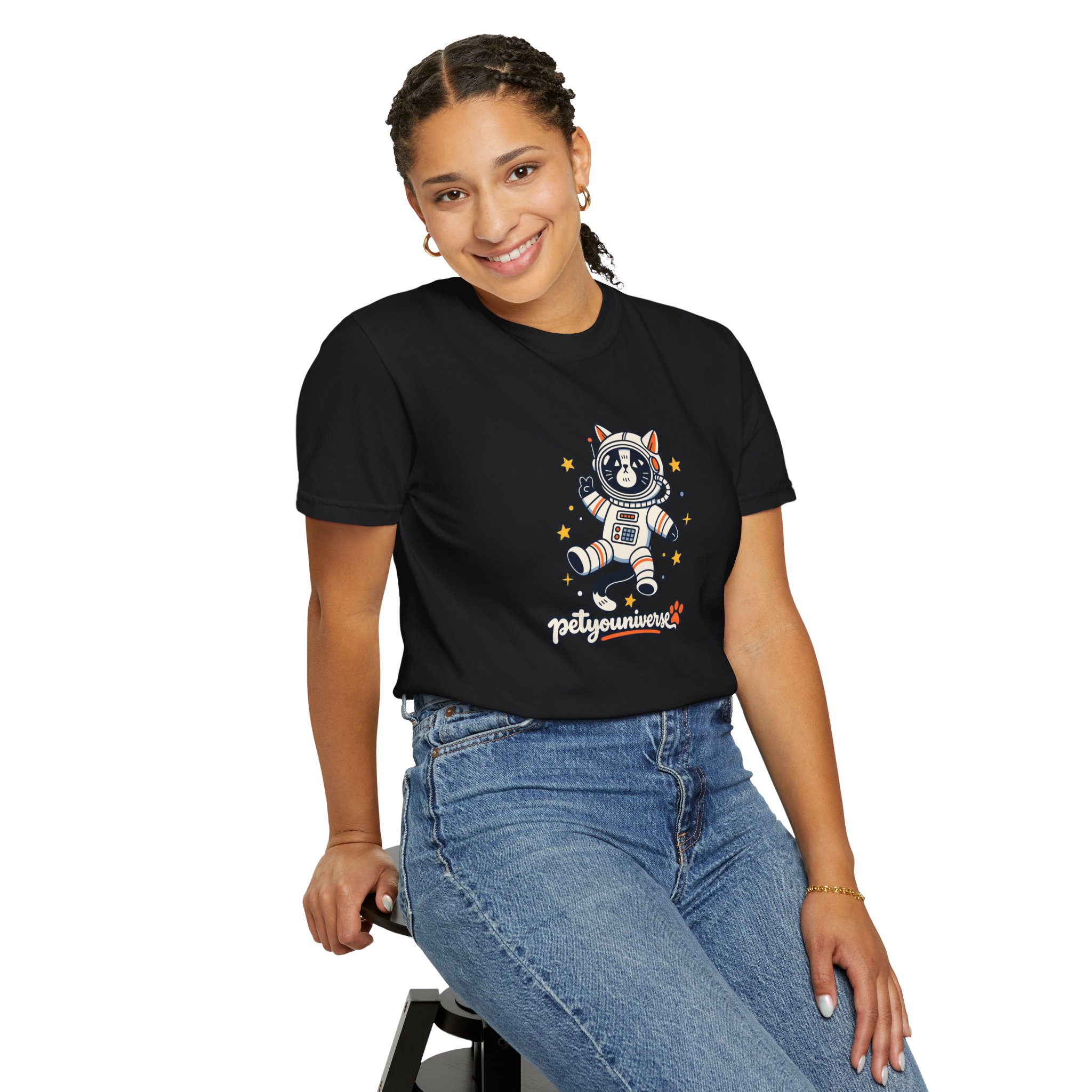 Astronaut Dog T-Shirt — 'PetYoUniverse' Cute Space Pup Tee - Image 114