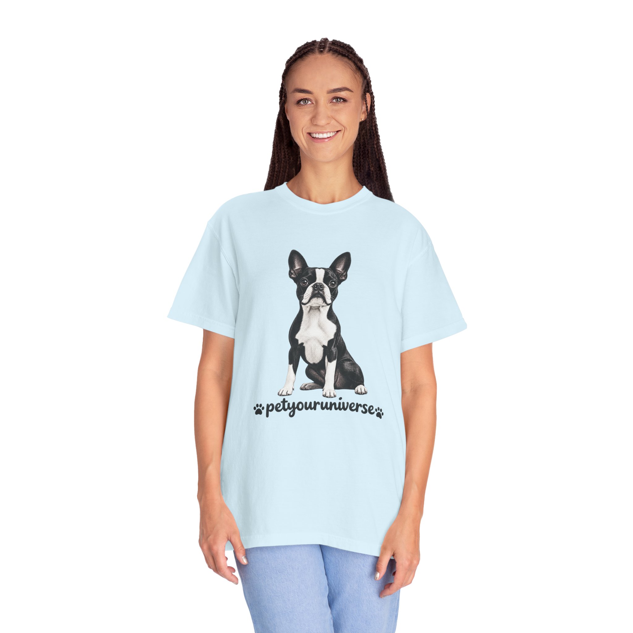 Boston Terrier Graphic T-Shirt — "PetYoUniverse" Dog Lover Tee - Image 95