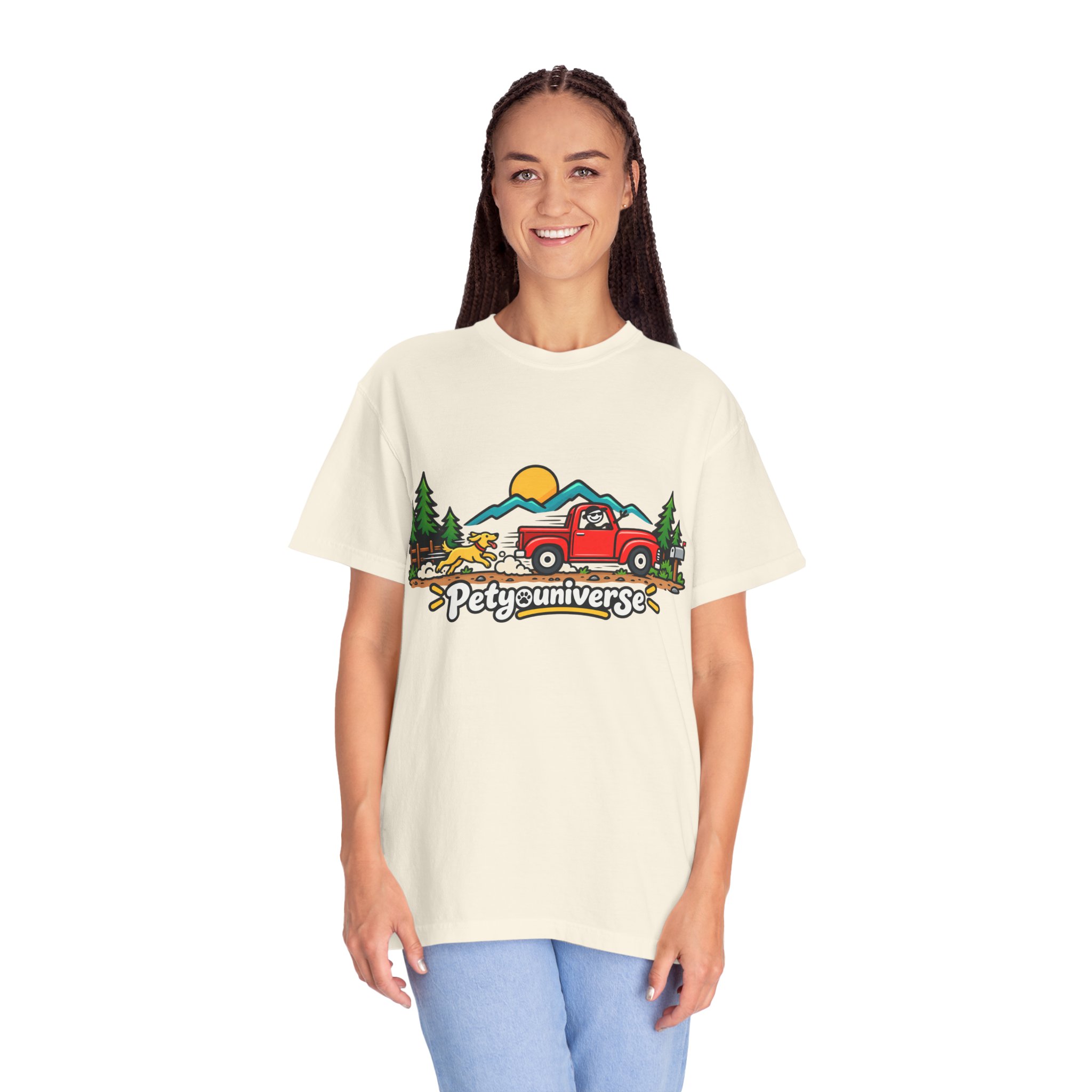 Petyuniverse Retro Truck & Dog Graphic T-Shirt - Image 5