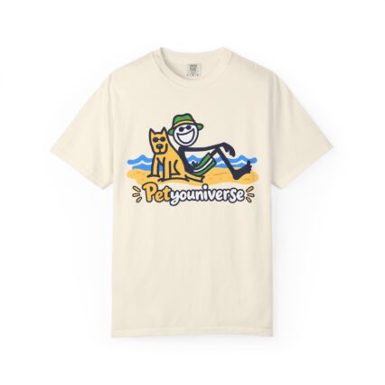 PetYouUniverse Beach Tee — Cute Dog & Owner Graphic T-Shirt