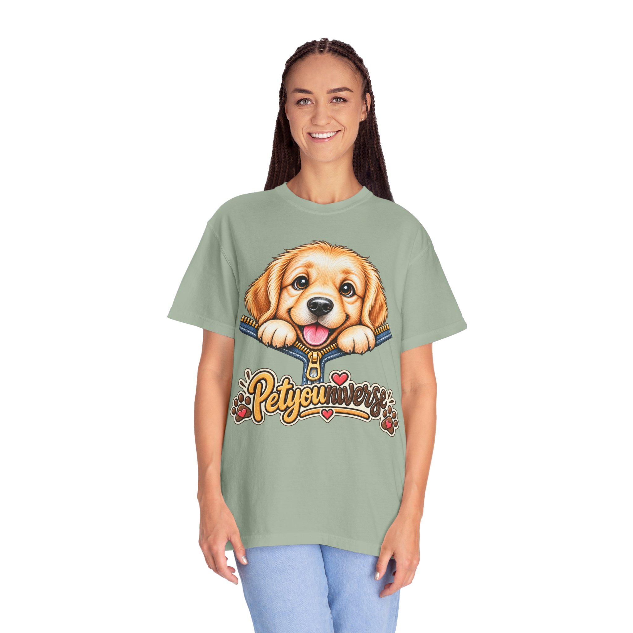 Golden Retriever Puppy "PetYoUniverse" T-Shirt - Image 59