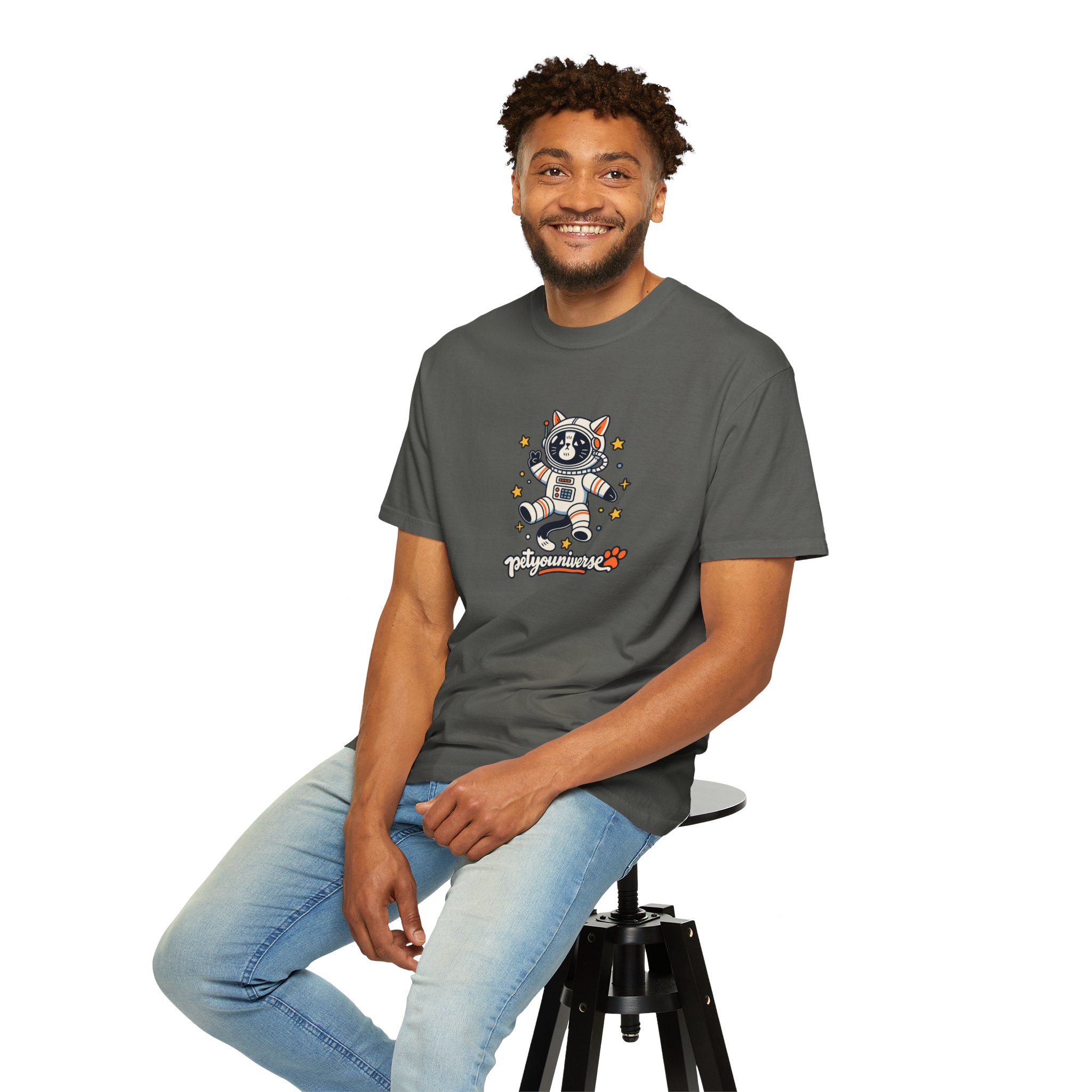 Astronaut Dog T-Shirt — 'PetYoUniverse' Cute Space Pup Tee - Image 44