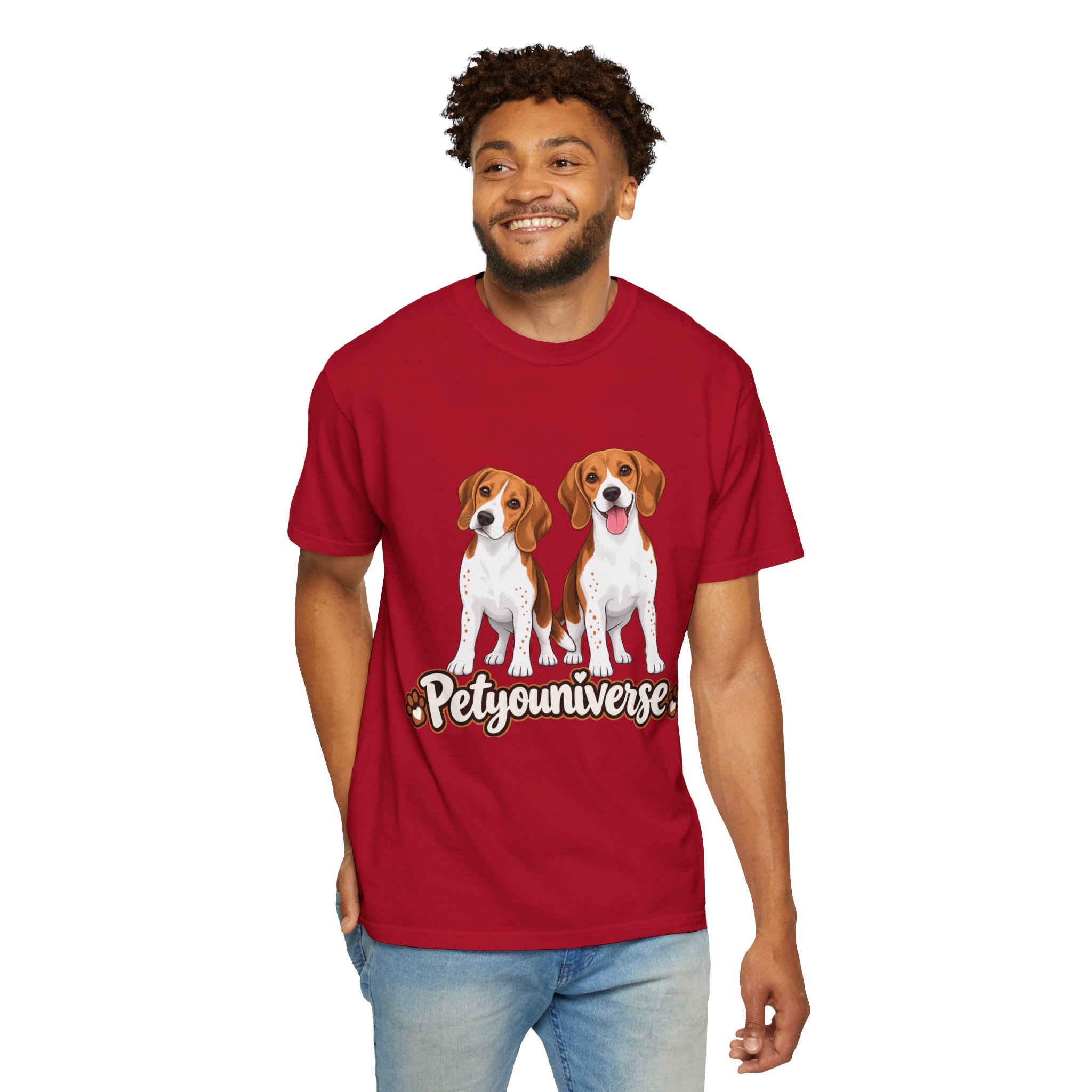 Beagle Lovers T-Shirt — 'PetYoUniverse' Cute Cartoon Duo Dog Tee - Image 106