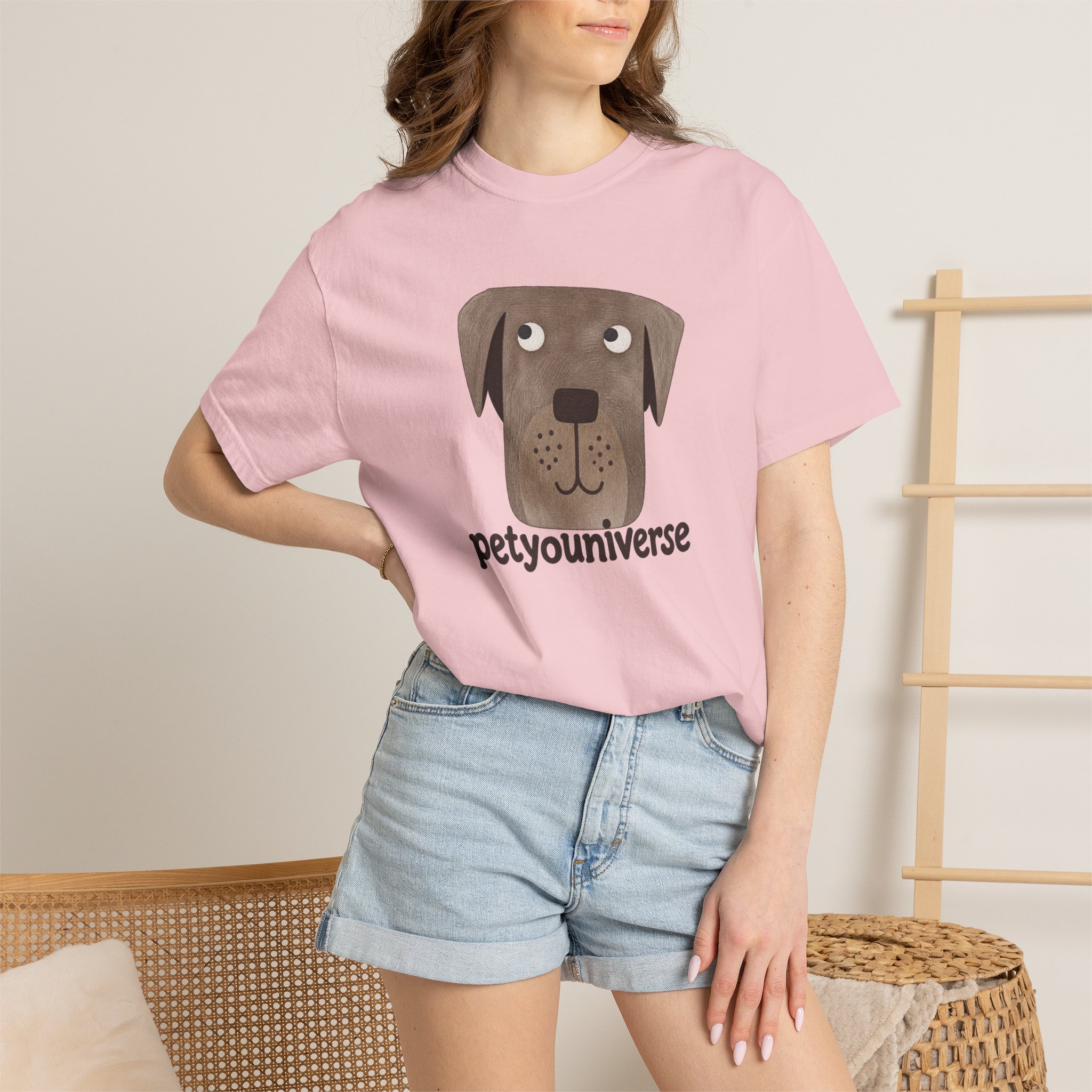 Dog Face Graphic T‑Shirt — "petyouniverse" Cute Pet Logo Tee - Image 101