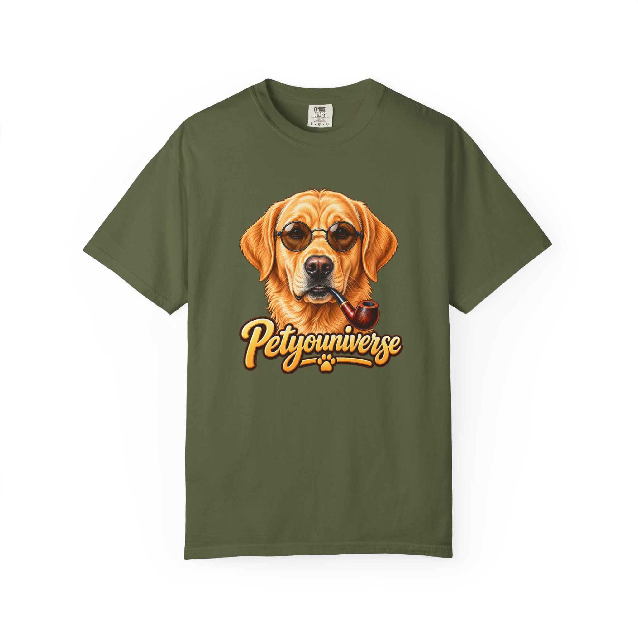 Dog Graphic T-Shirt — 'PetYoUniverse' Yellow Lab Portrait Tee - Image 64