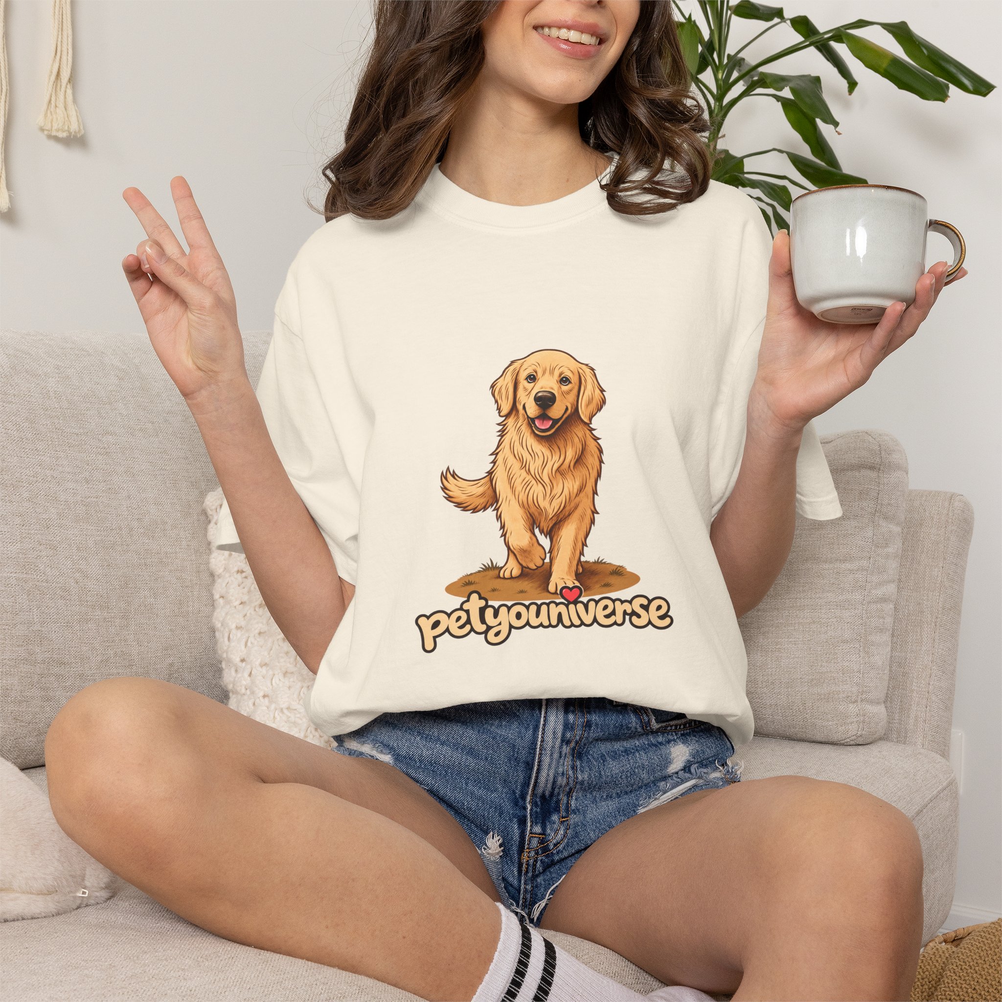 Golden Retriever Graphic T-Shirt — "PetYoUniverse" Cute Dog Tee - Image 3