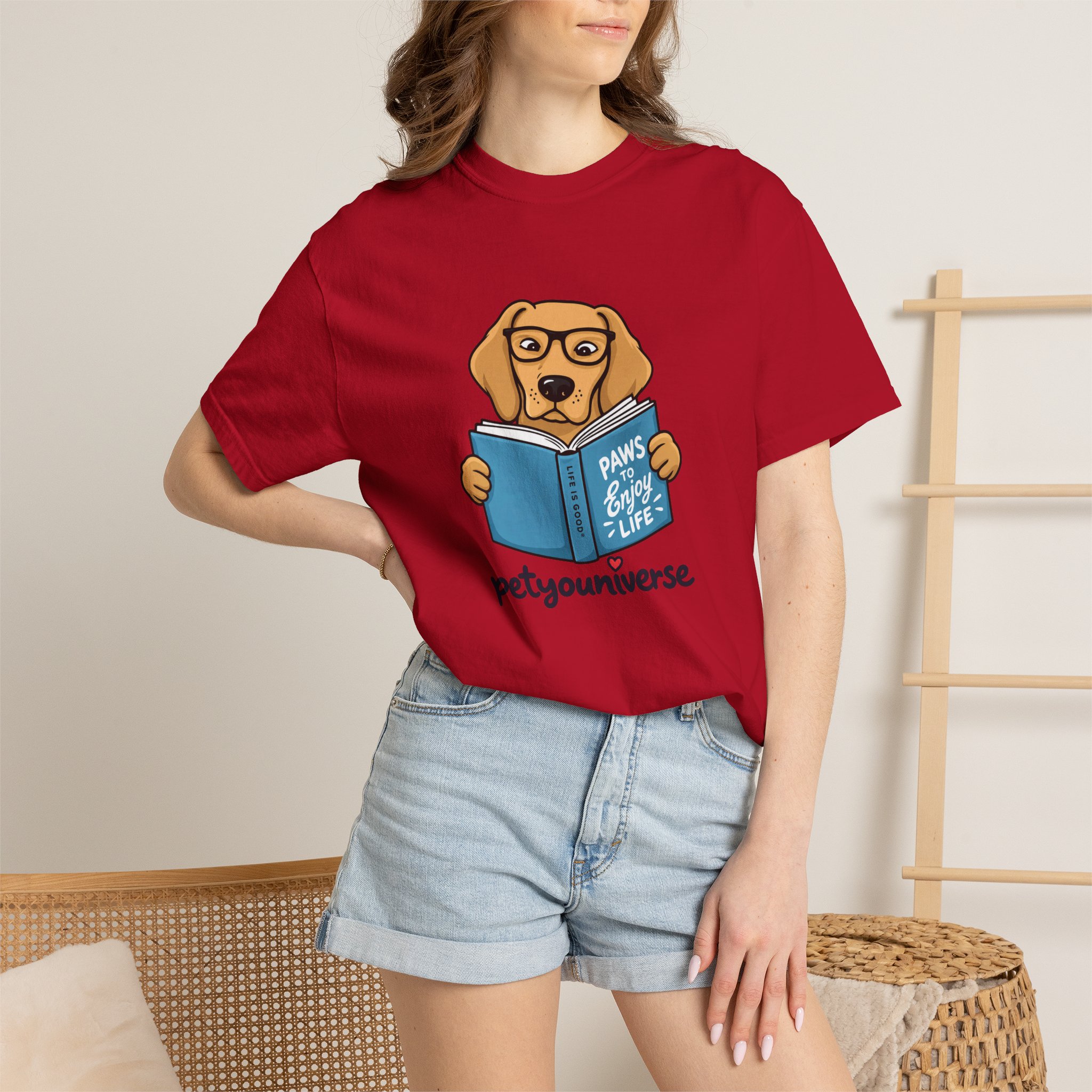 Dog Reading T-Shirt — "Paws & Books" Cute Booklover Pup Tee - Image 92
