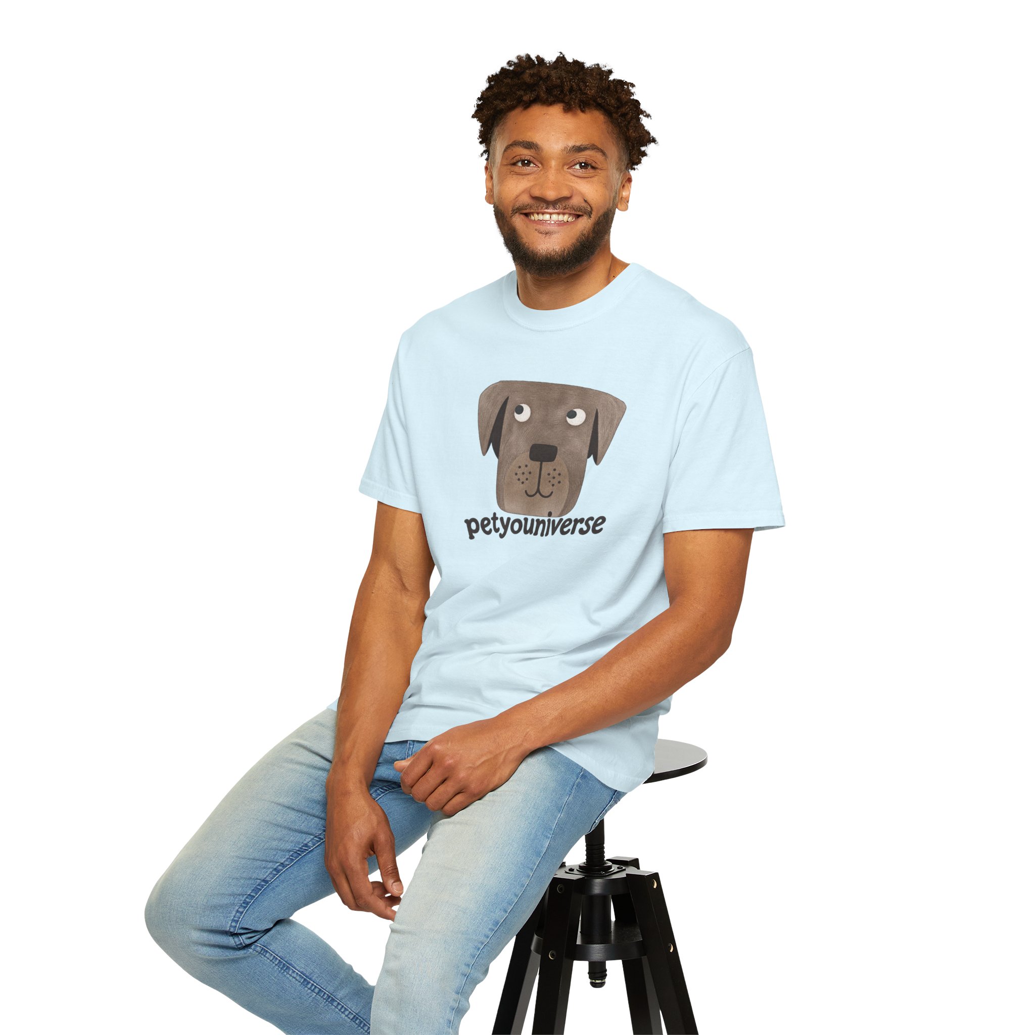 Dog Face Graphic T‑Shirt — "petyouniverse" Cute Pet Logo Tee - Image 80